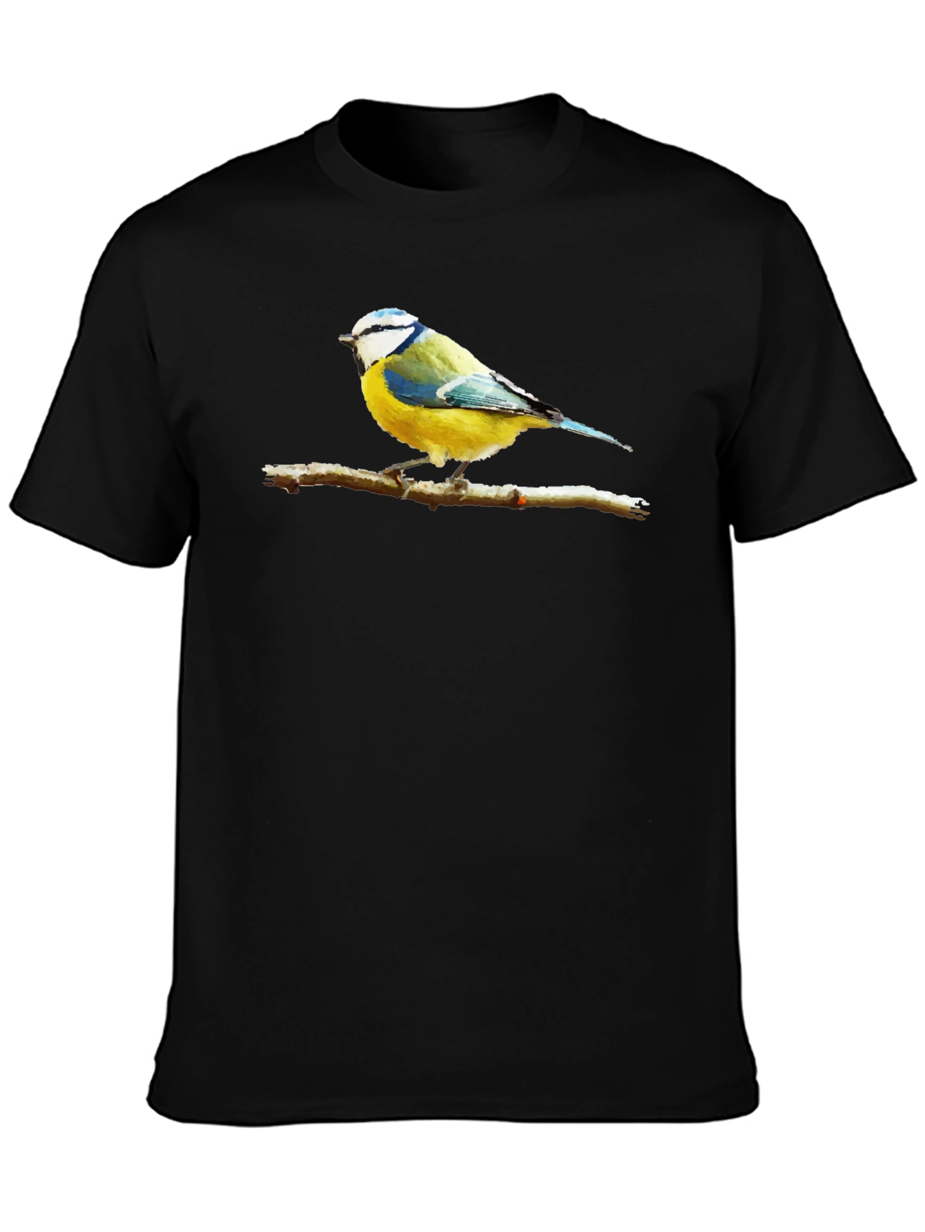 Bird on Branch Graphic Black T-Shirt