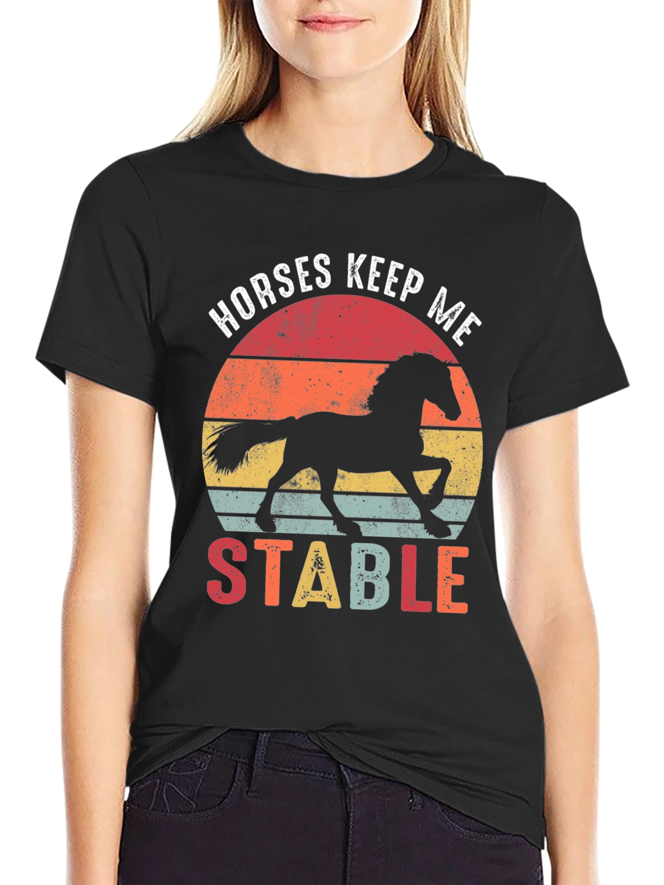 Horses Keep Me Stable Graphic T-Shirt