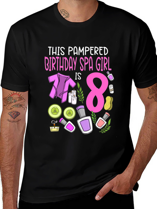 Spa Birthday Girl T-Shirt - Pampered 8 Year Old