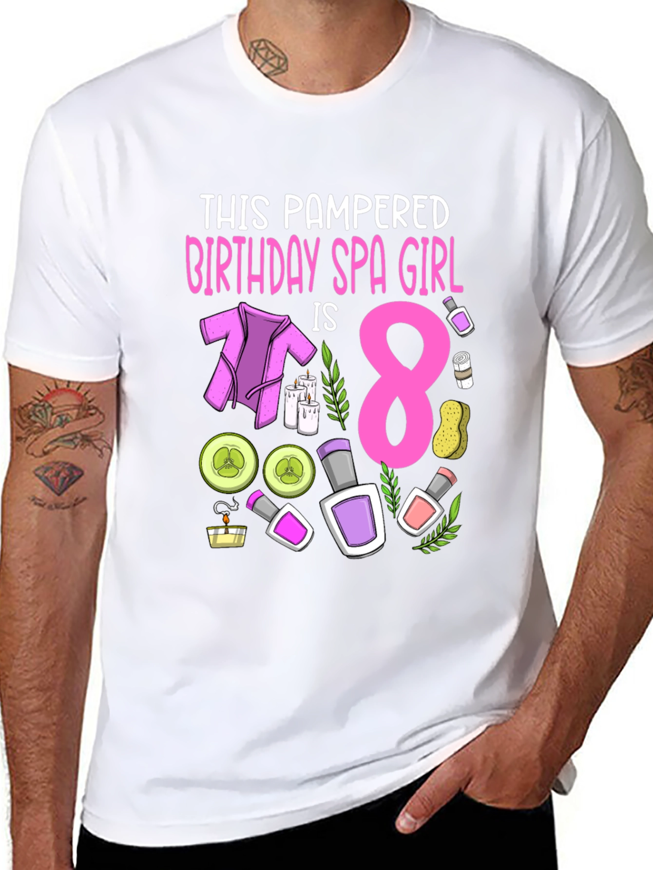 Spa Birthday Girl T-Shirt - Pampered 8 Year Old