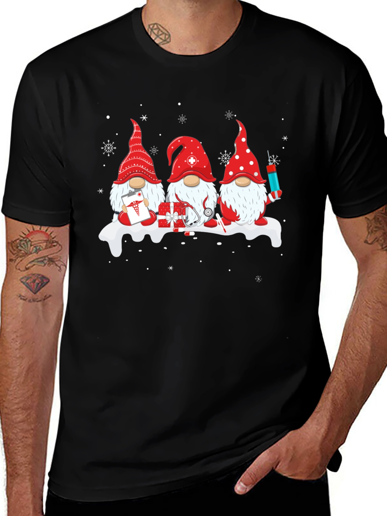 Festive Nurse Gnome T-Shirt
