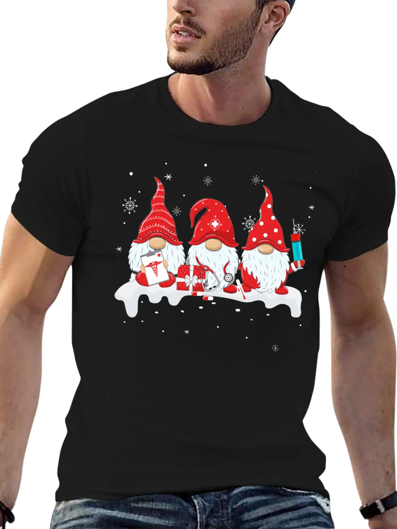 Festive Nurse Gnome T-Shirt