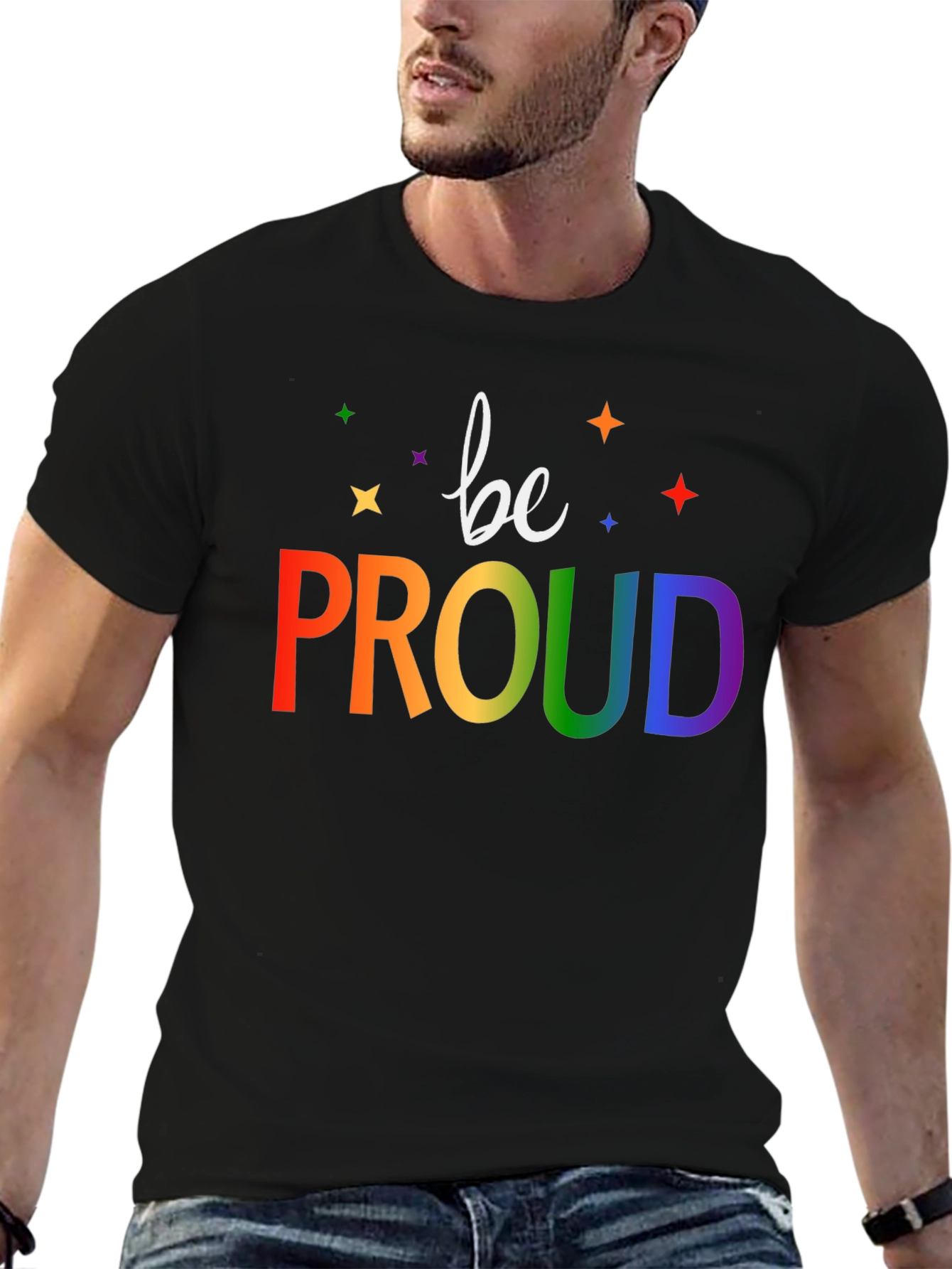 Be Proud Rainbow Graphic T-Shirt