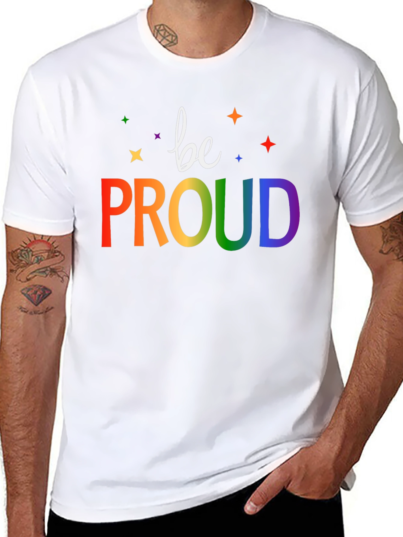 Be Proud Rainbow Graphic T-Shirt