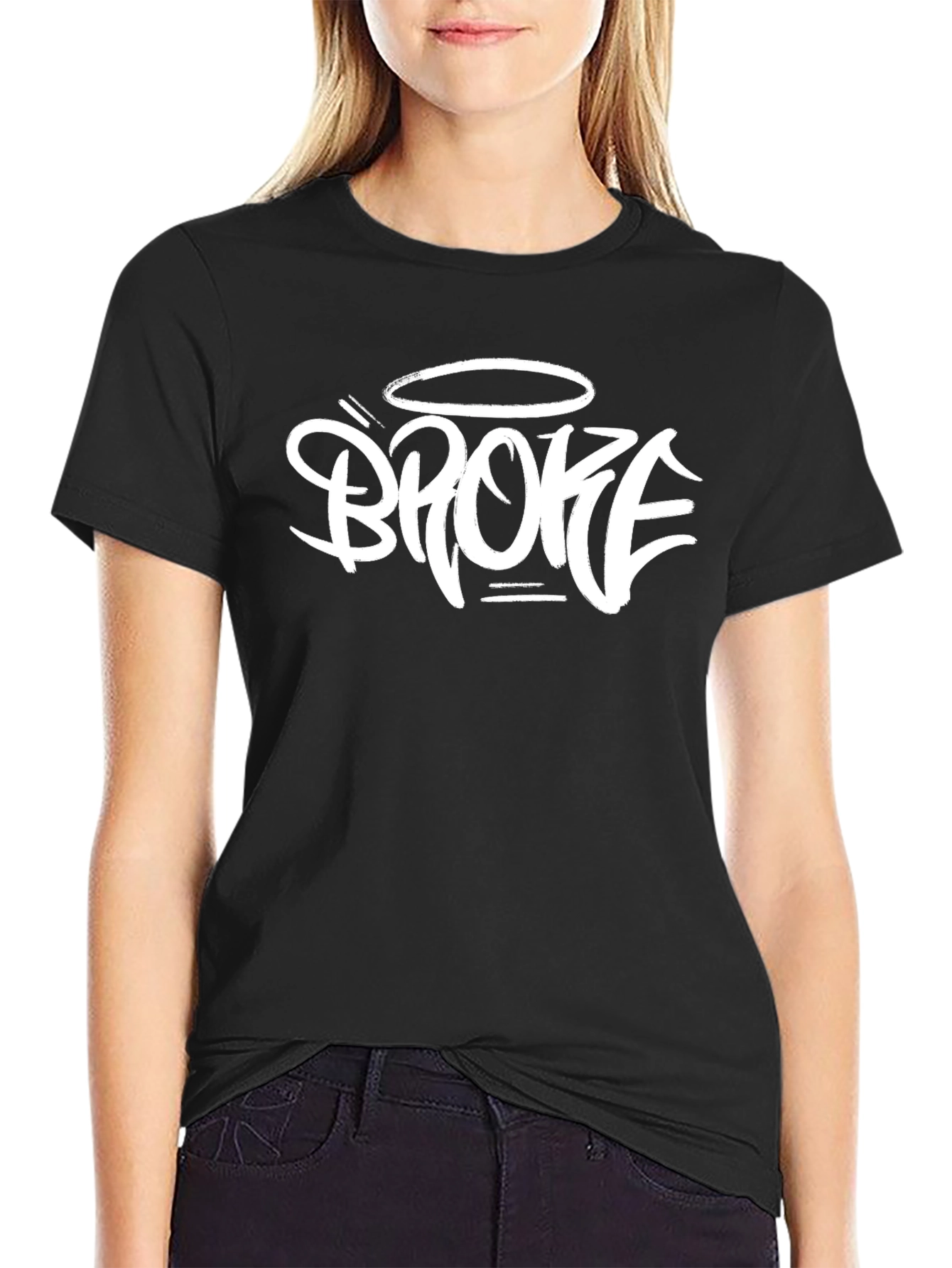 Broke Halo Graphic Black T-Shirt - Urban Style