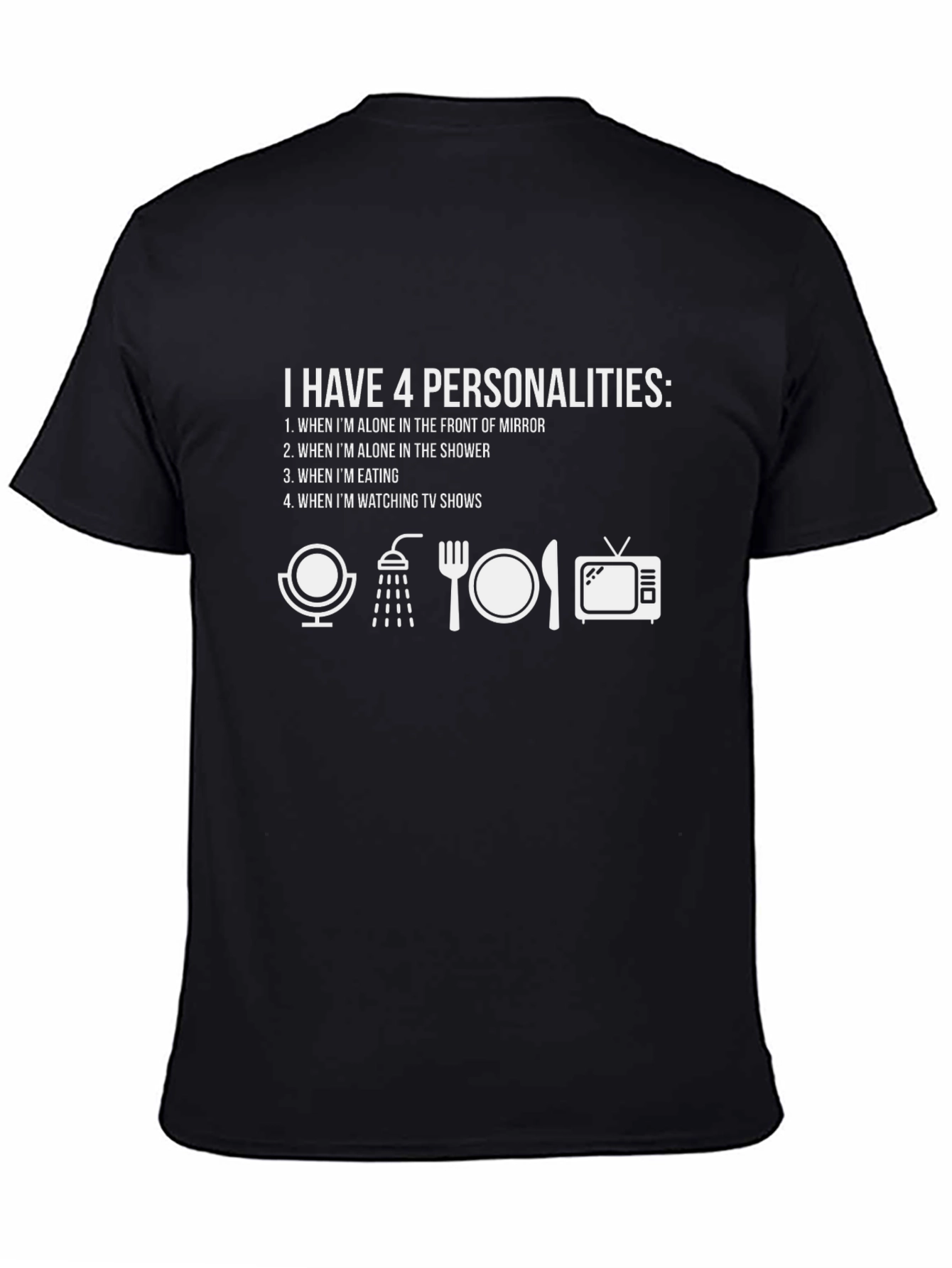 4 Personalities Funny Graphic Tee - Black