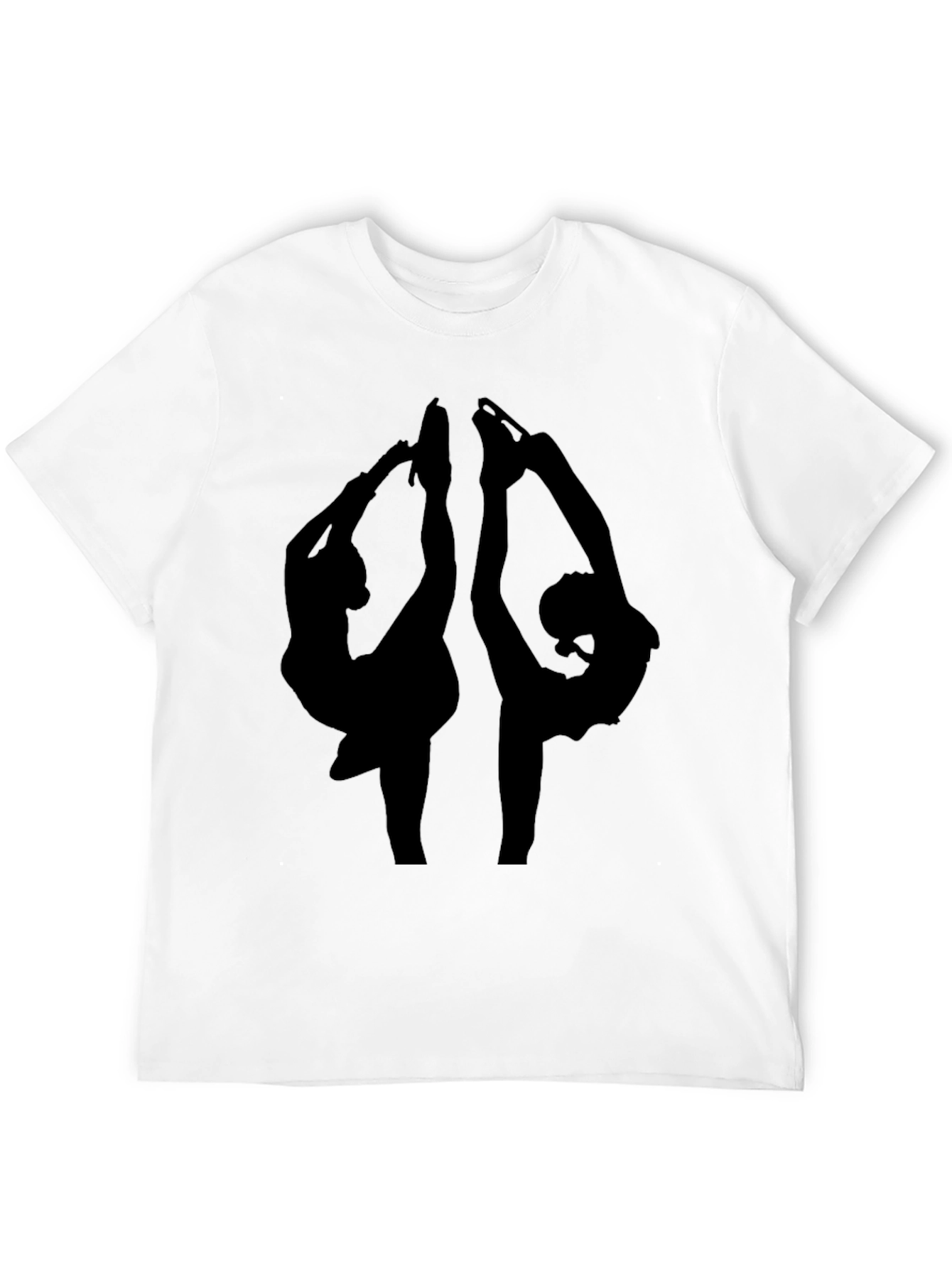 Ice Skating Silhouette Graphic Tee - Black