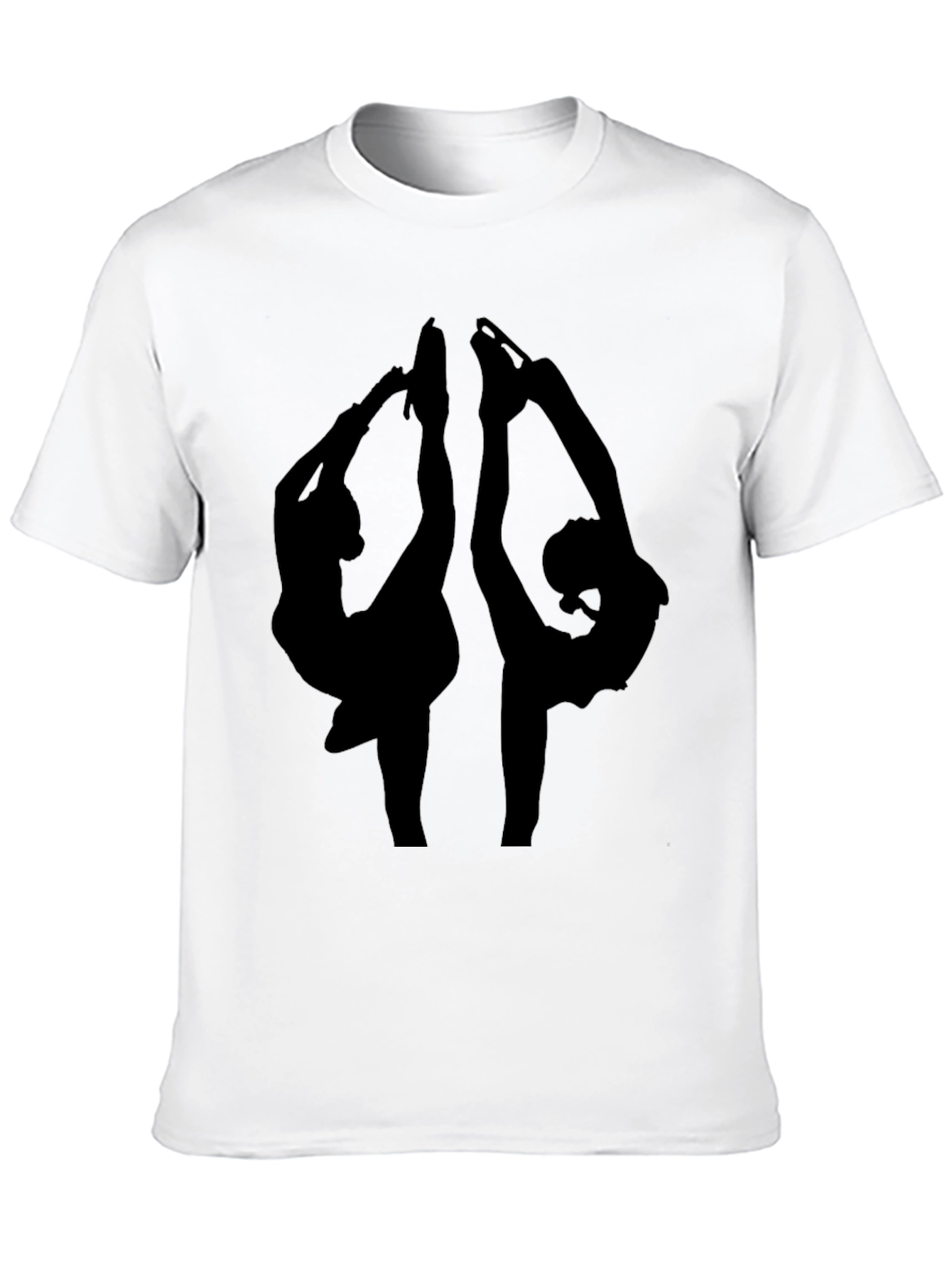 Ice Skating Silhouette Graphic Tee - Black