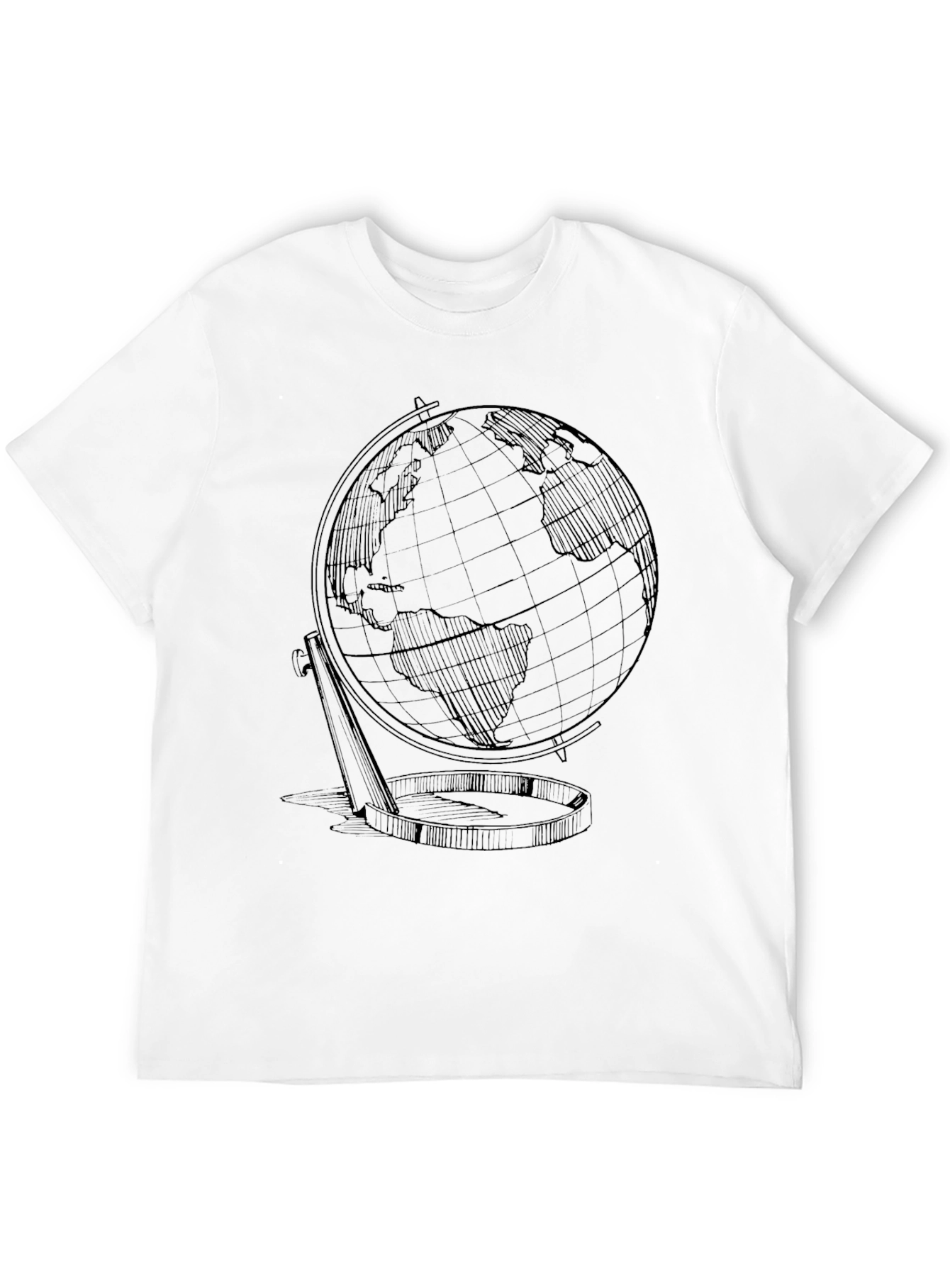 Globe Sketch Graphic T-Shirt - Classic Earth Design