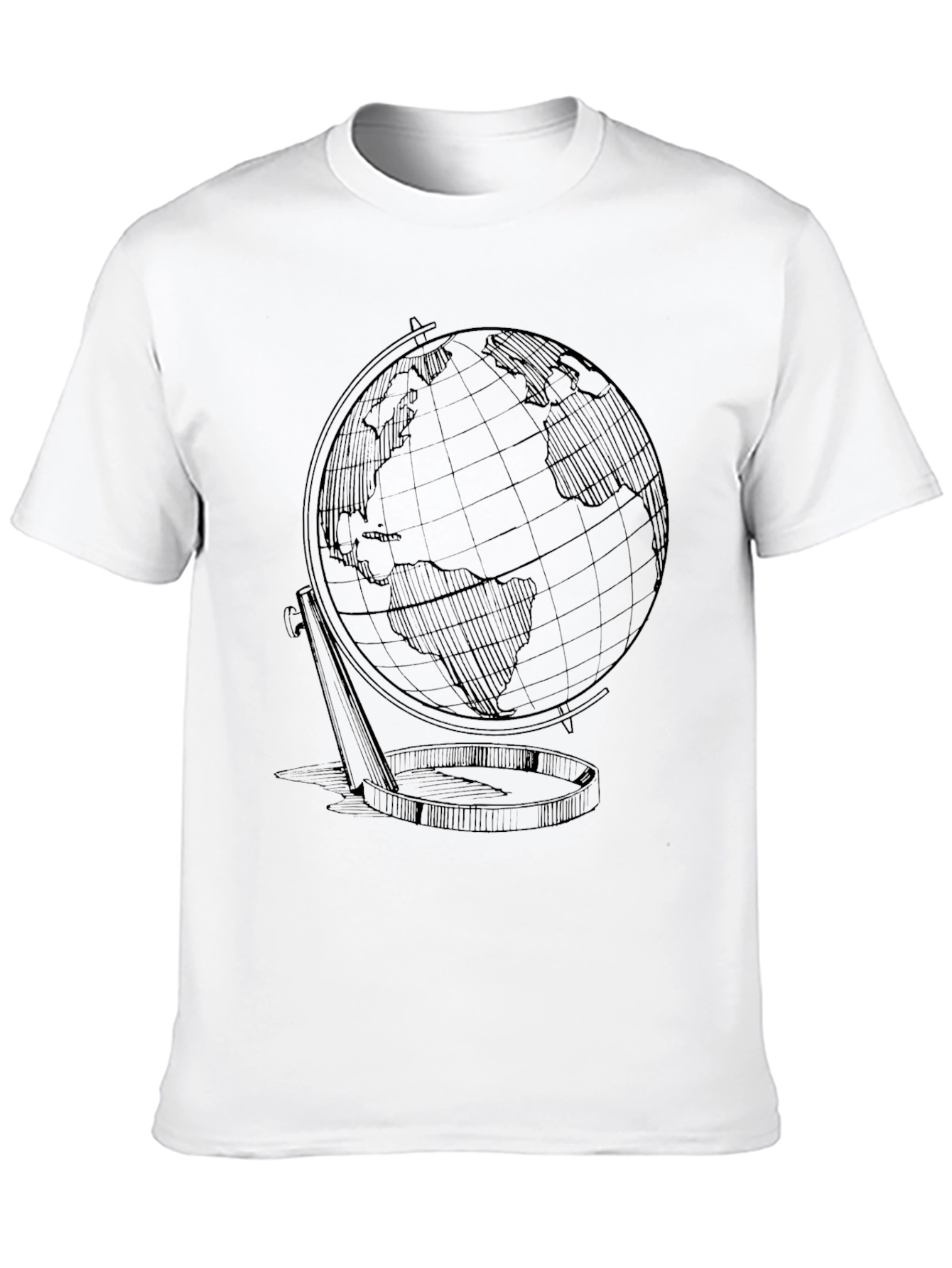 Globe Sketch Graphic T-Shirt - Classic Earth Design