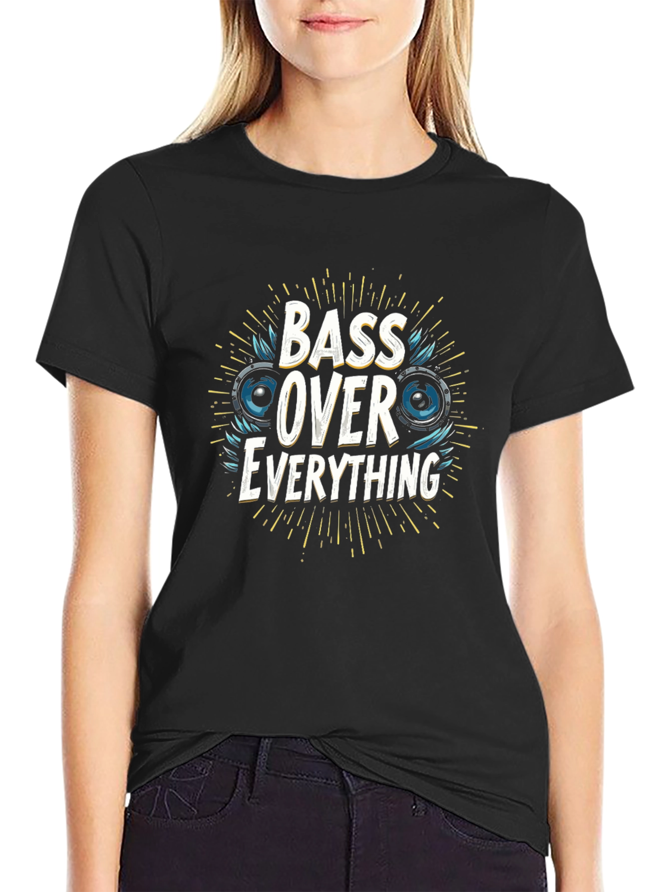 Bass Over Everything Black Graphic Tee