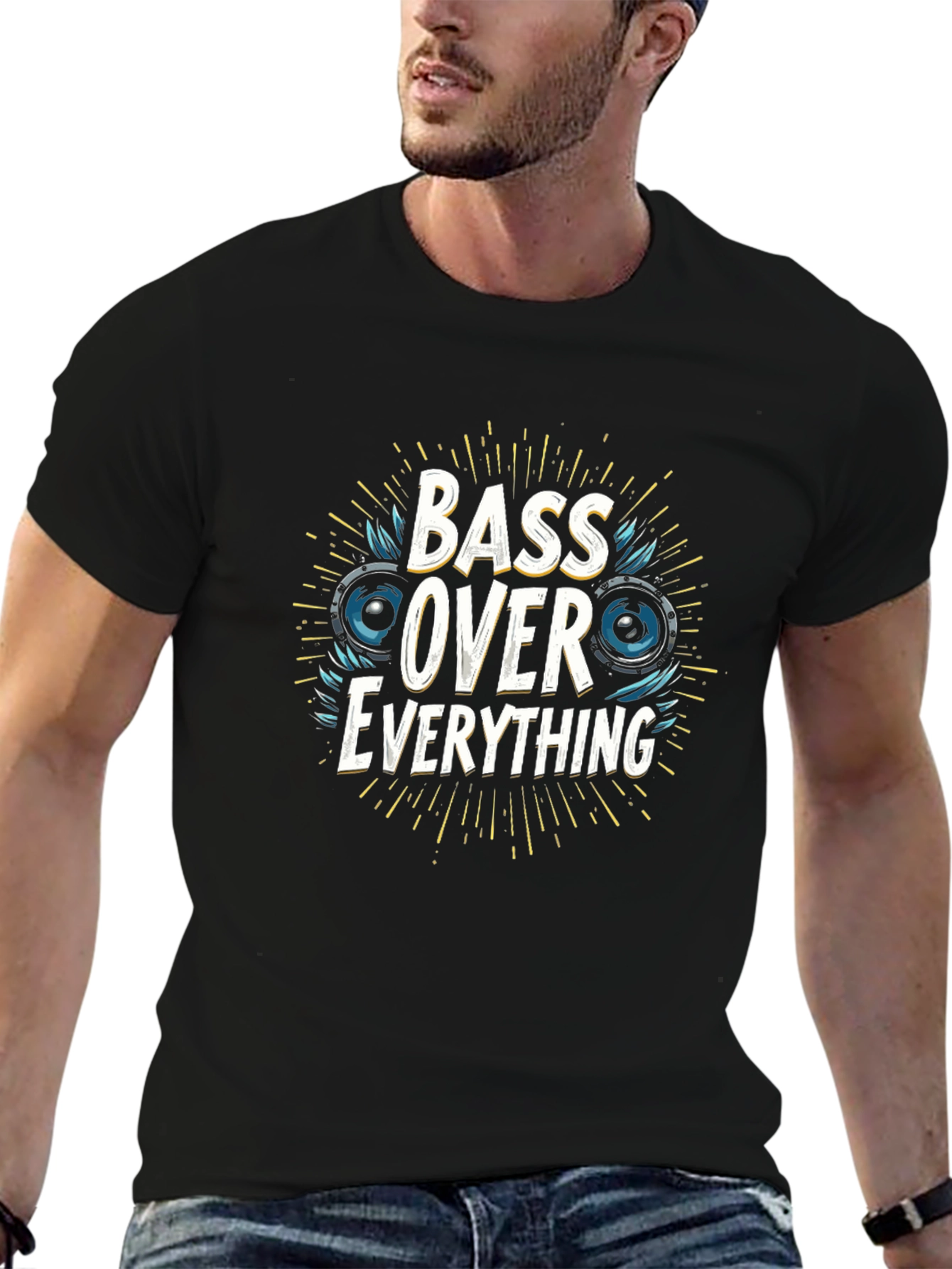 Bass Over Everything Black Graphic Tee