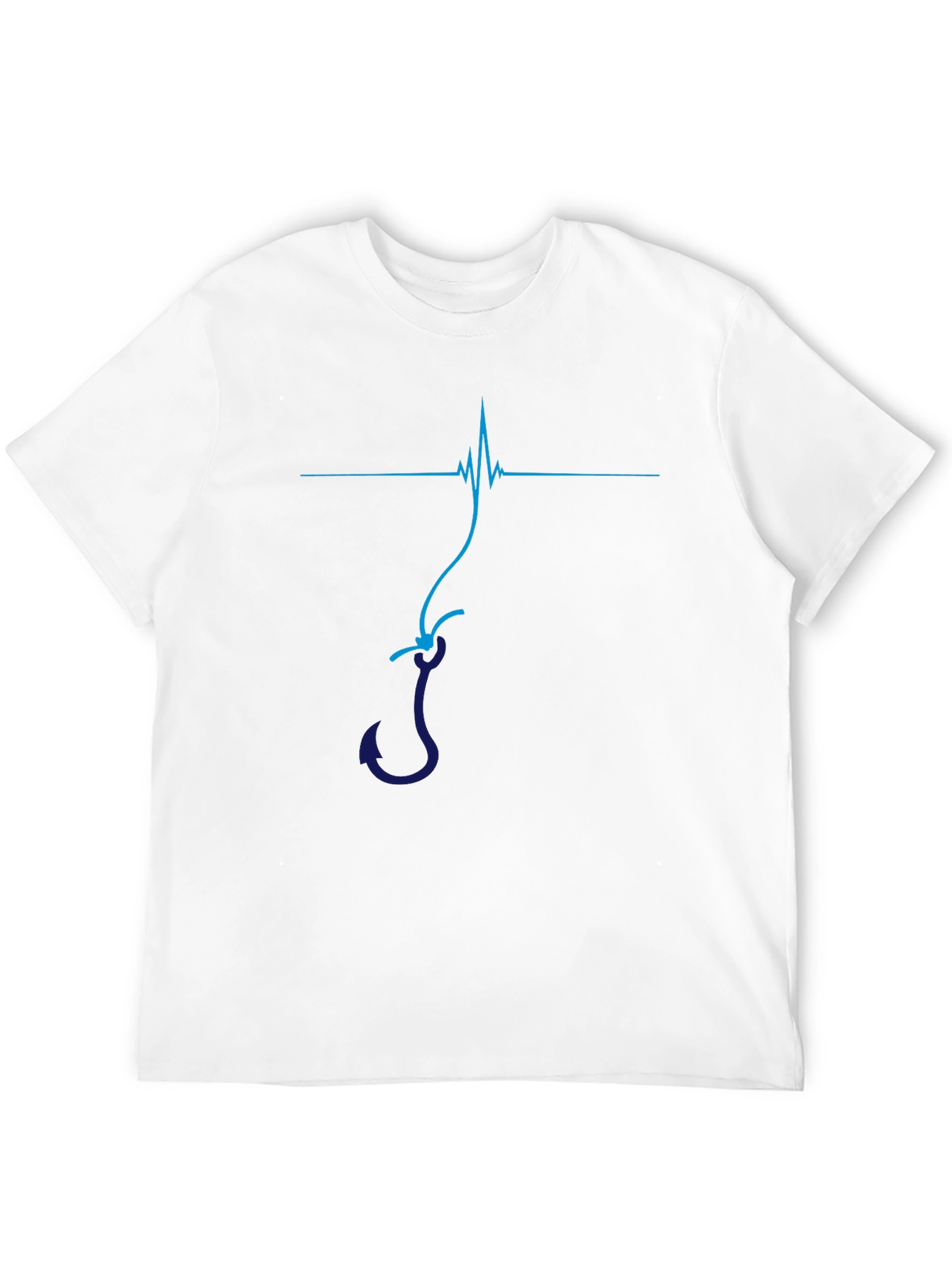 Fishing Hook Heartbeat Graphic T-Shirt