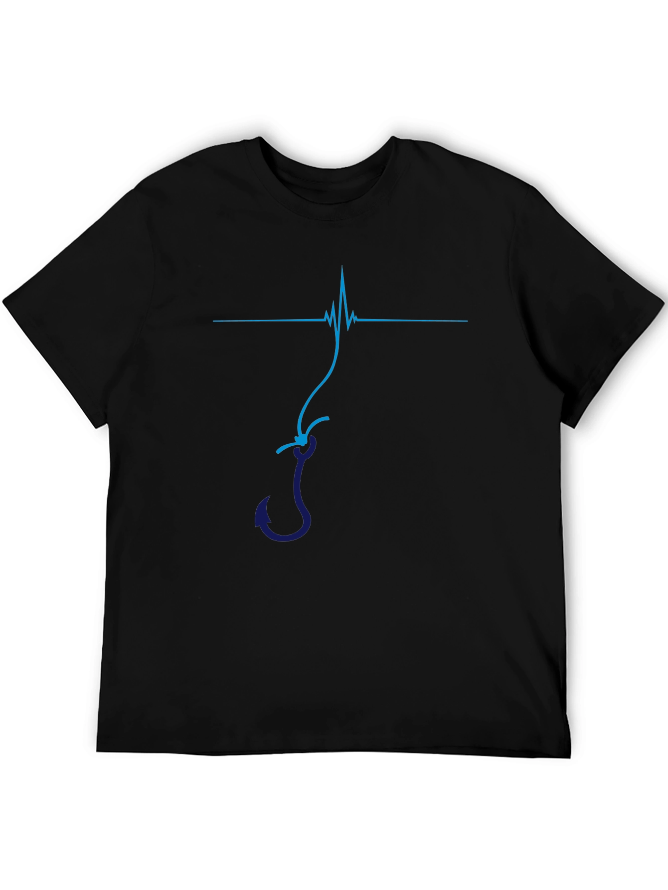 Fishing Hook Heartbeat Graphic T-Shirt