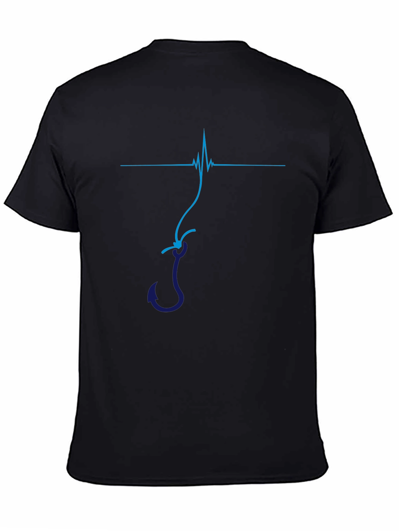 Fishing Hook Heartbeat Graphic T-Shirt