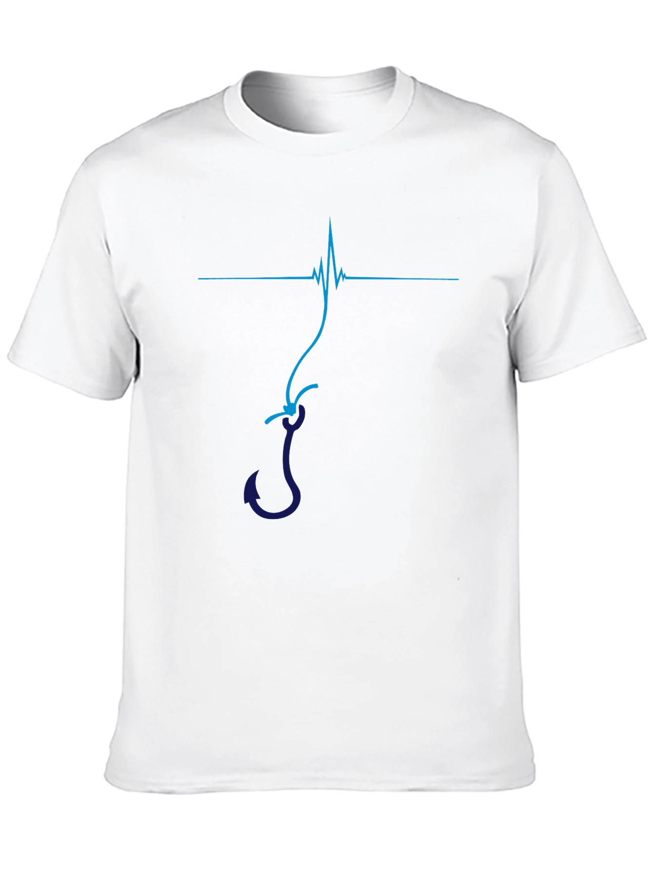 Fishing Hook Heartbeat Graphic T-Shirt