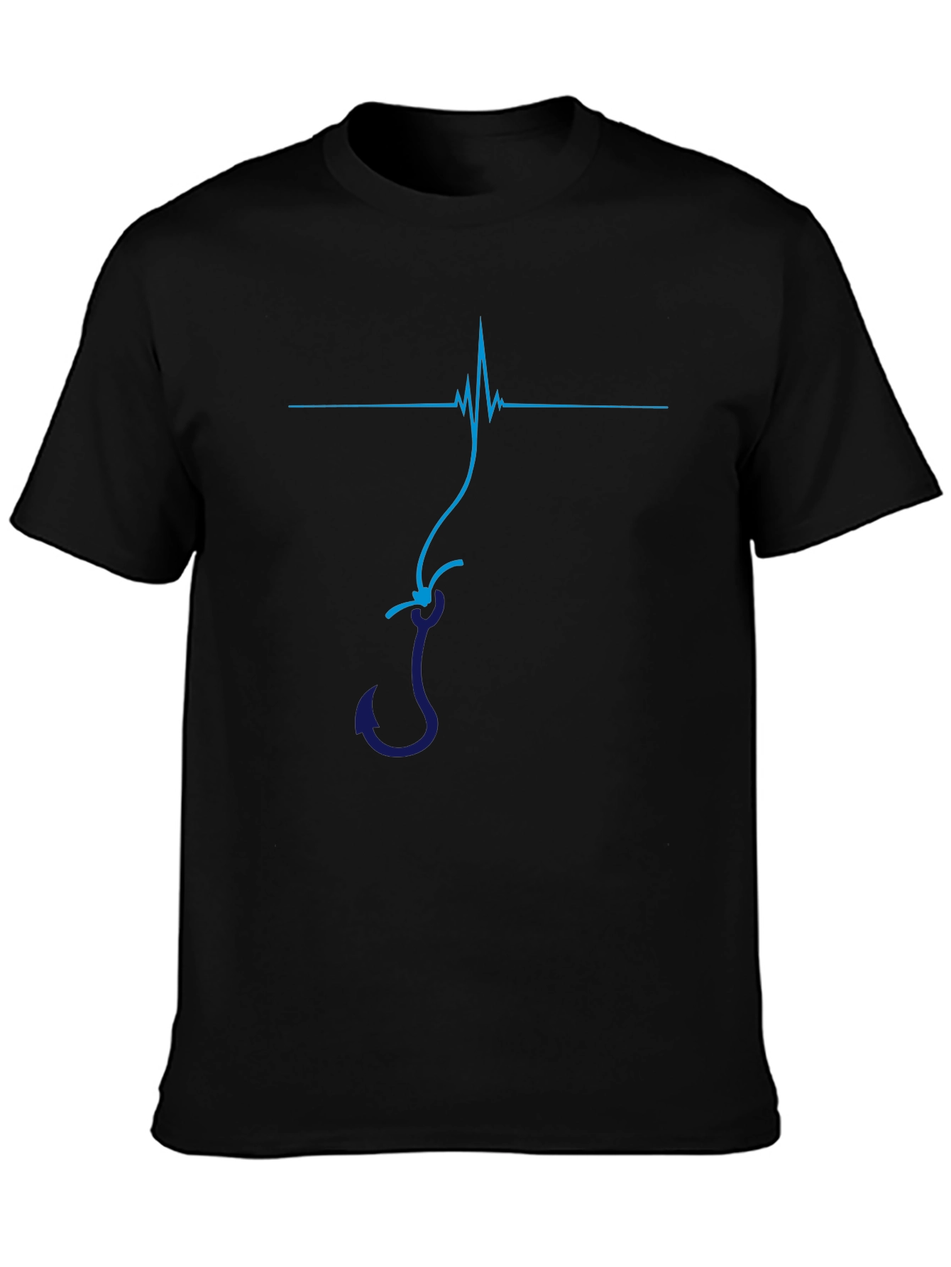 Fishing Hook Heartbeat Graphic T-Shirt