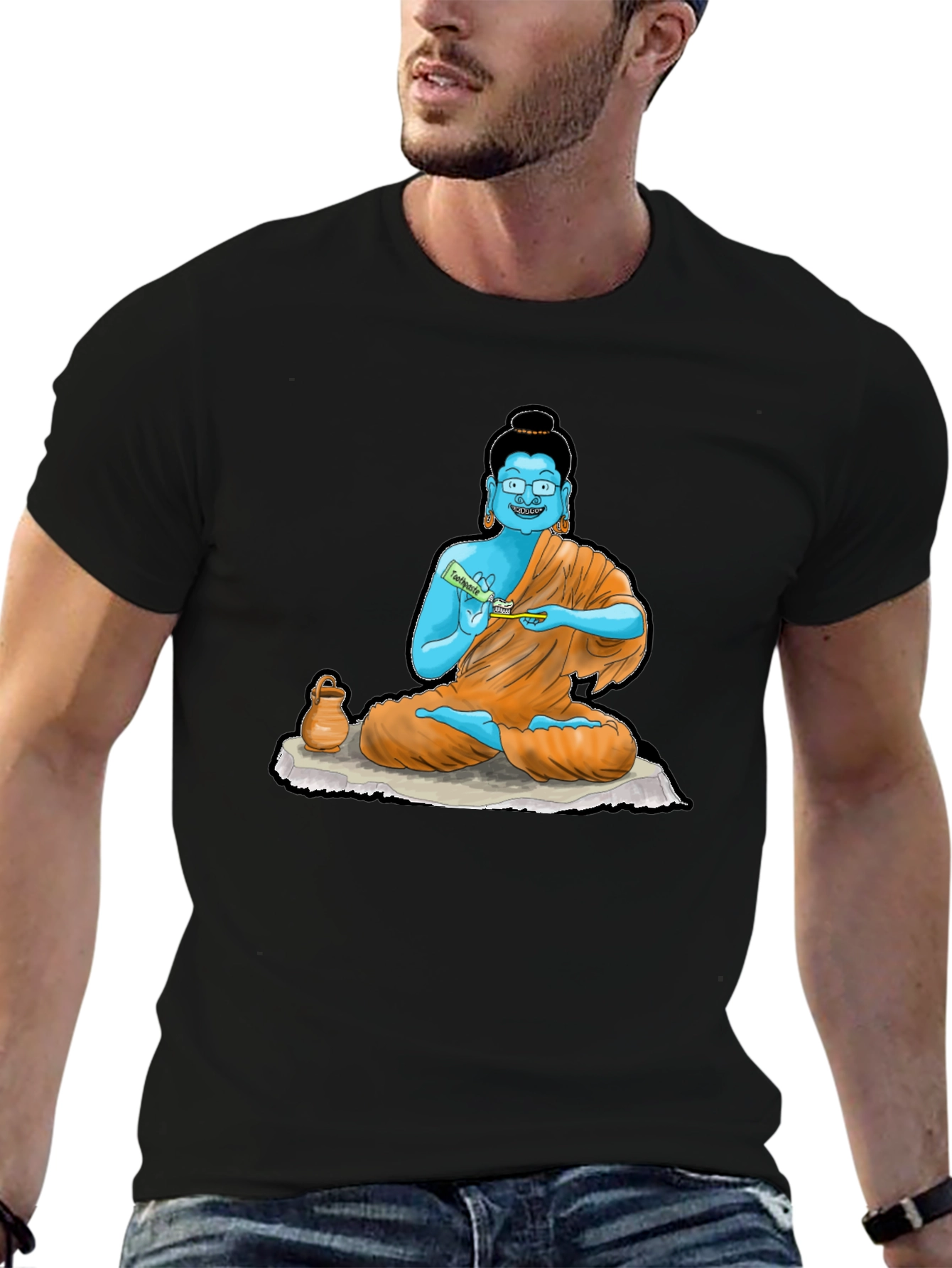 Buddha Toothpaste Graphic Tee - Unique Design