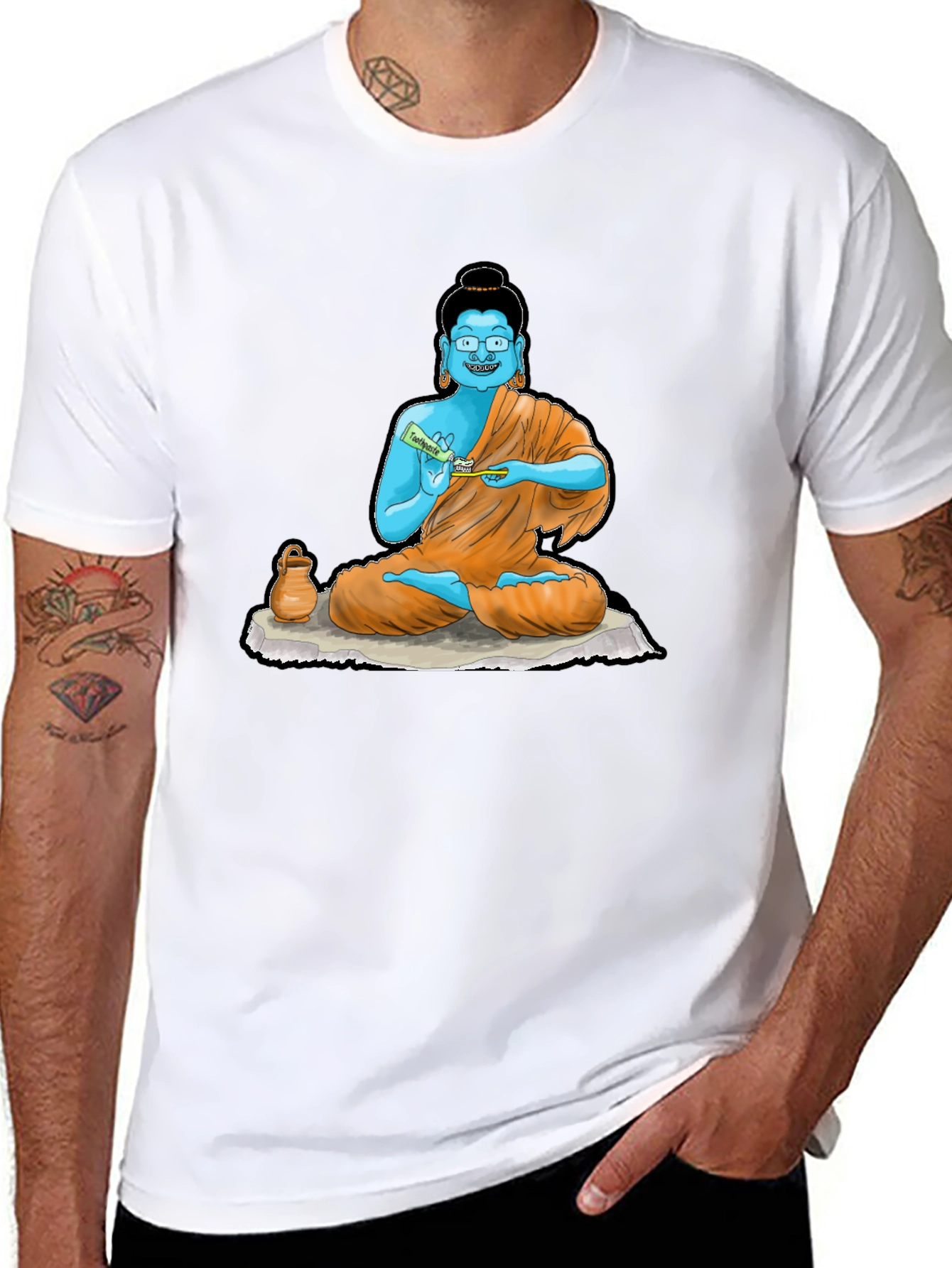 Buddha Toothpaste Graphic Tee - Unique Design