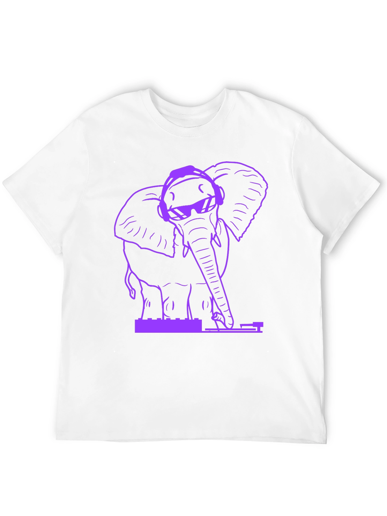 DJ Elephant Graphic T-Shirt - Black
