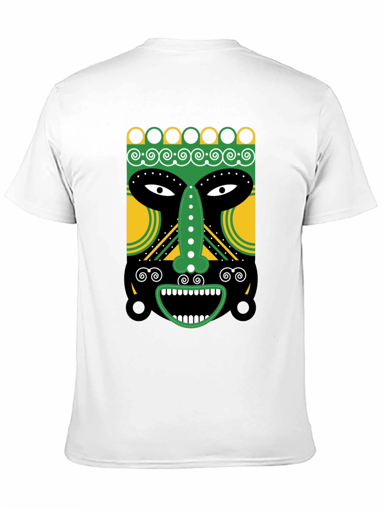 Tribal Mask Graphic Tee - Unique Design