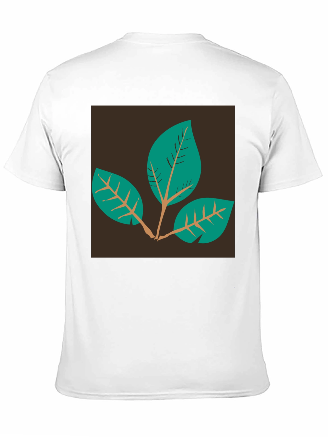 Leaf Motif Black T-Shirt