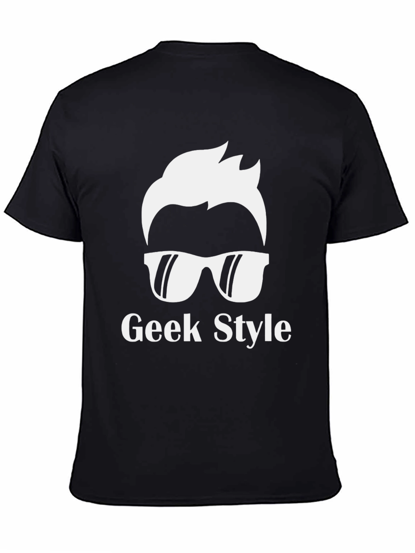 Geek Style Graphic Tee - Black Casual T-Shirt
