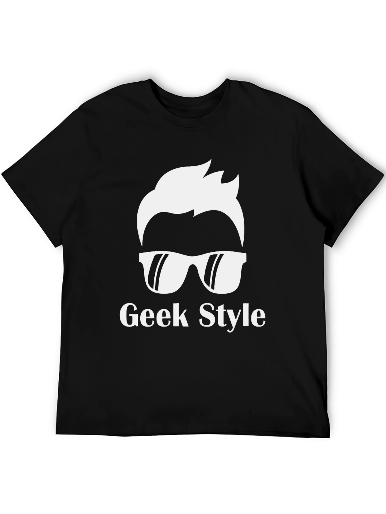 Geek Style Graphic Tee - Black Casual T-Shirt