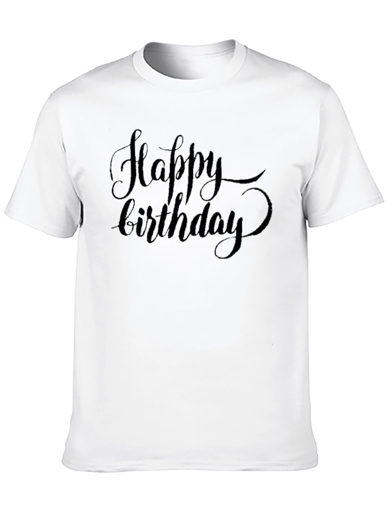 Happy Birthday Black Graphic T-Shirt