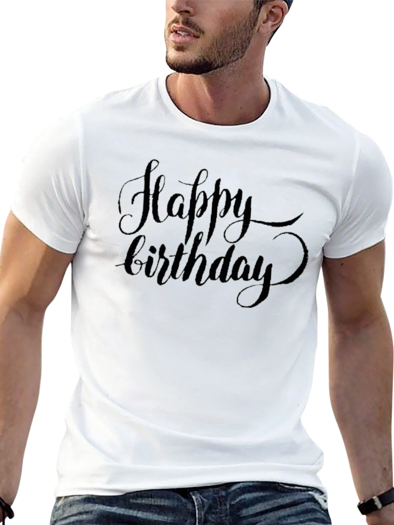 Happy Birthday Black Graphic T-Shirt