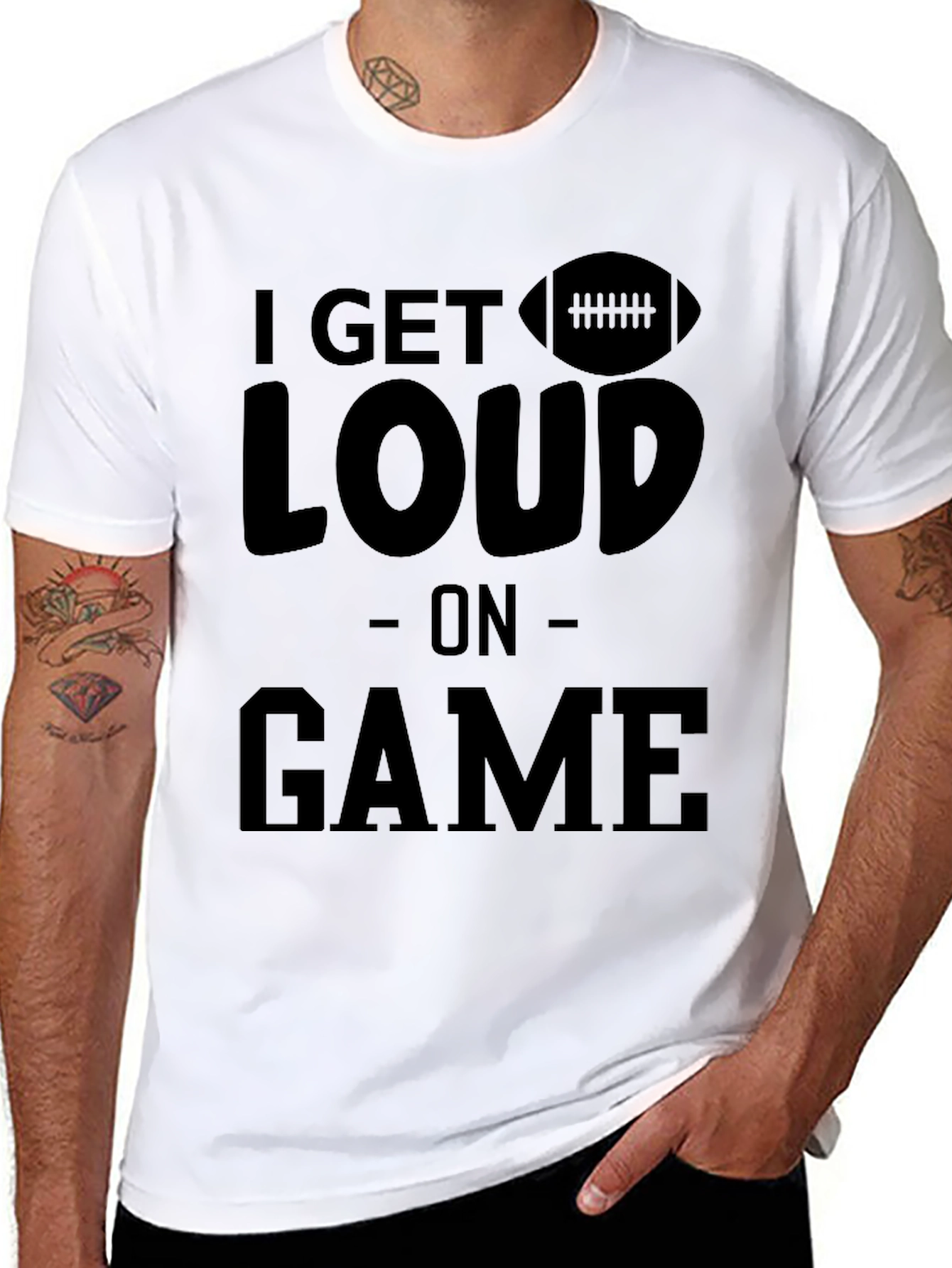 I Get Loud On Game Black Graphic T-Shirt