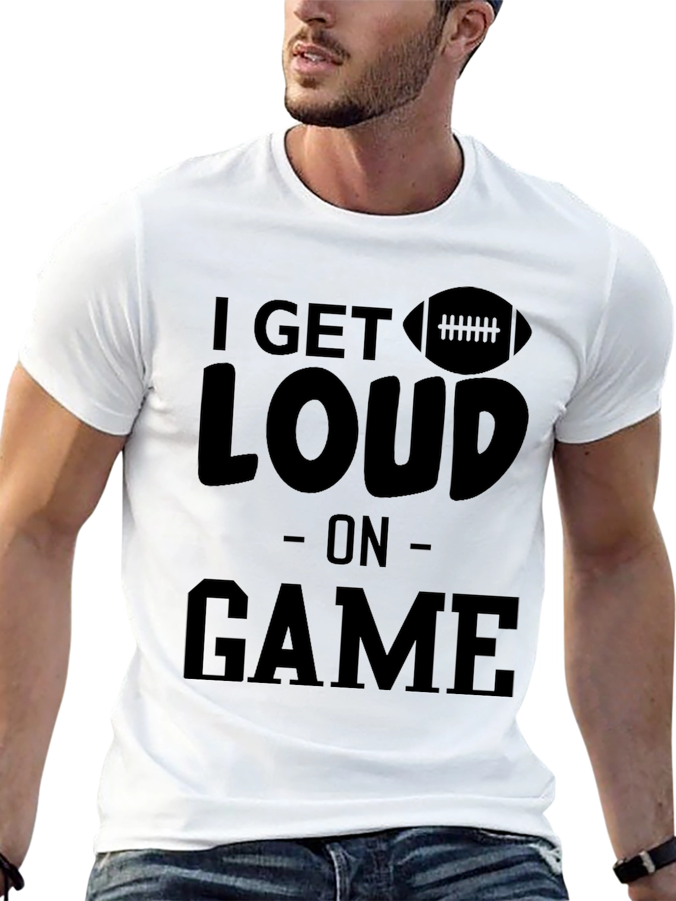 I Get Loud On Game Black Graphic T-Shirt