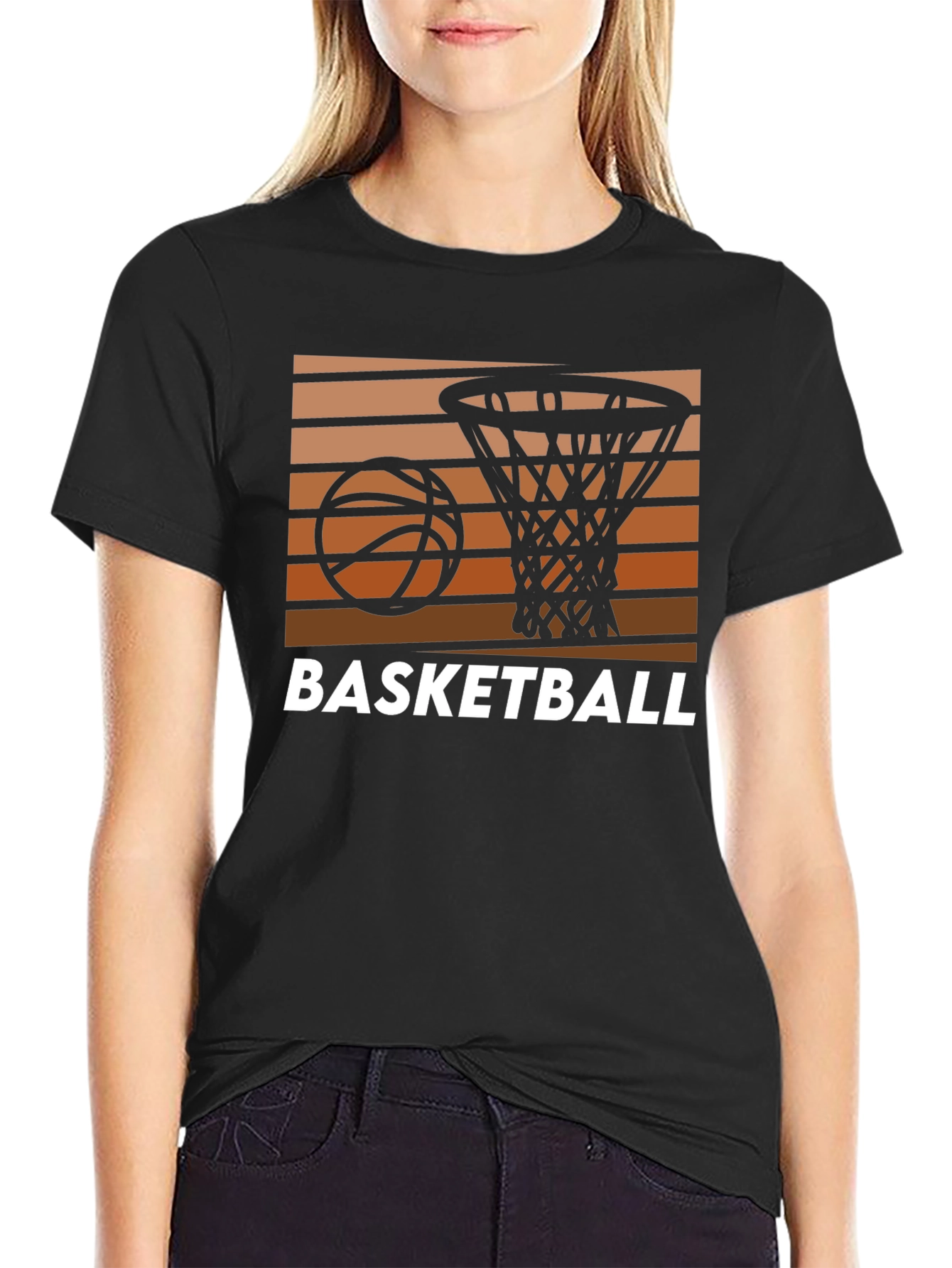 Basketball Graphic Tee - Retro Style Cotton Shirt