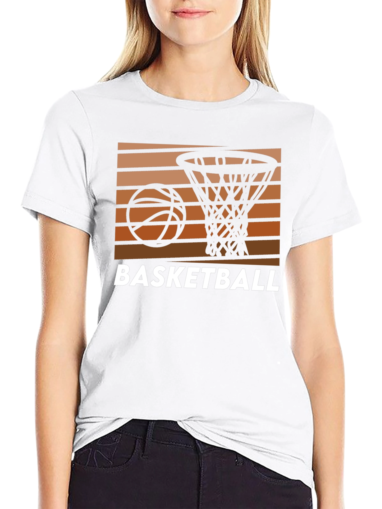 Basketball Graphic Tee - Retro Style Cotton Shirt