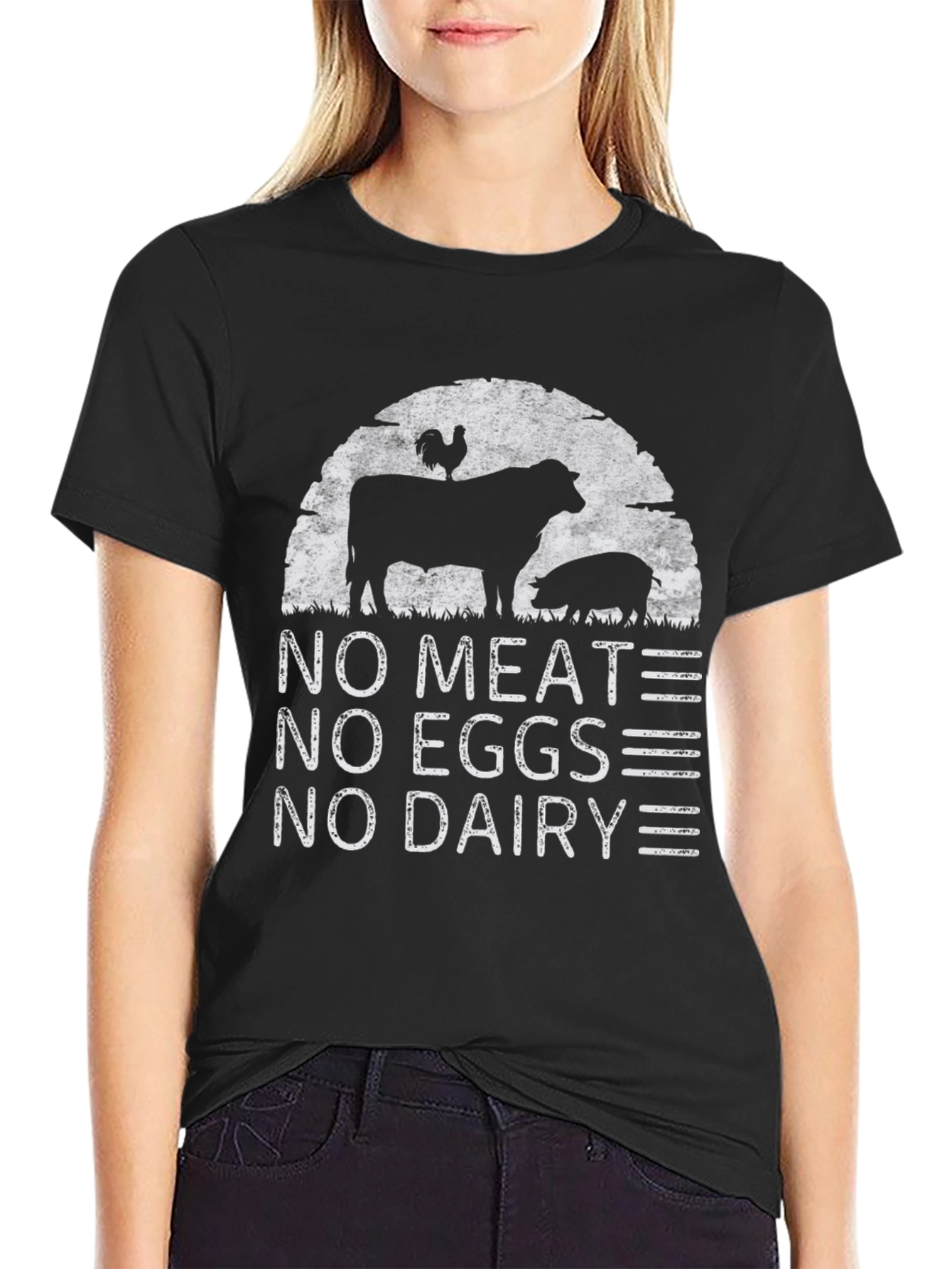 Vegan T-Shirt - No Meat No Eggs No Dairy
