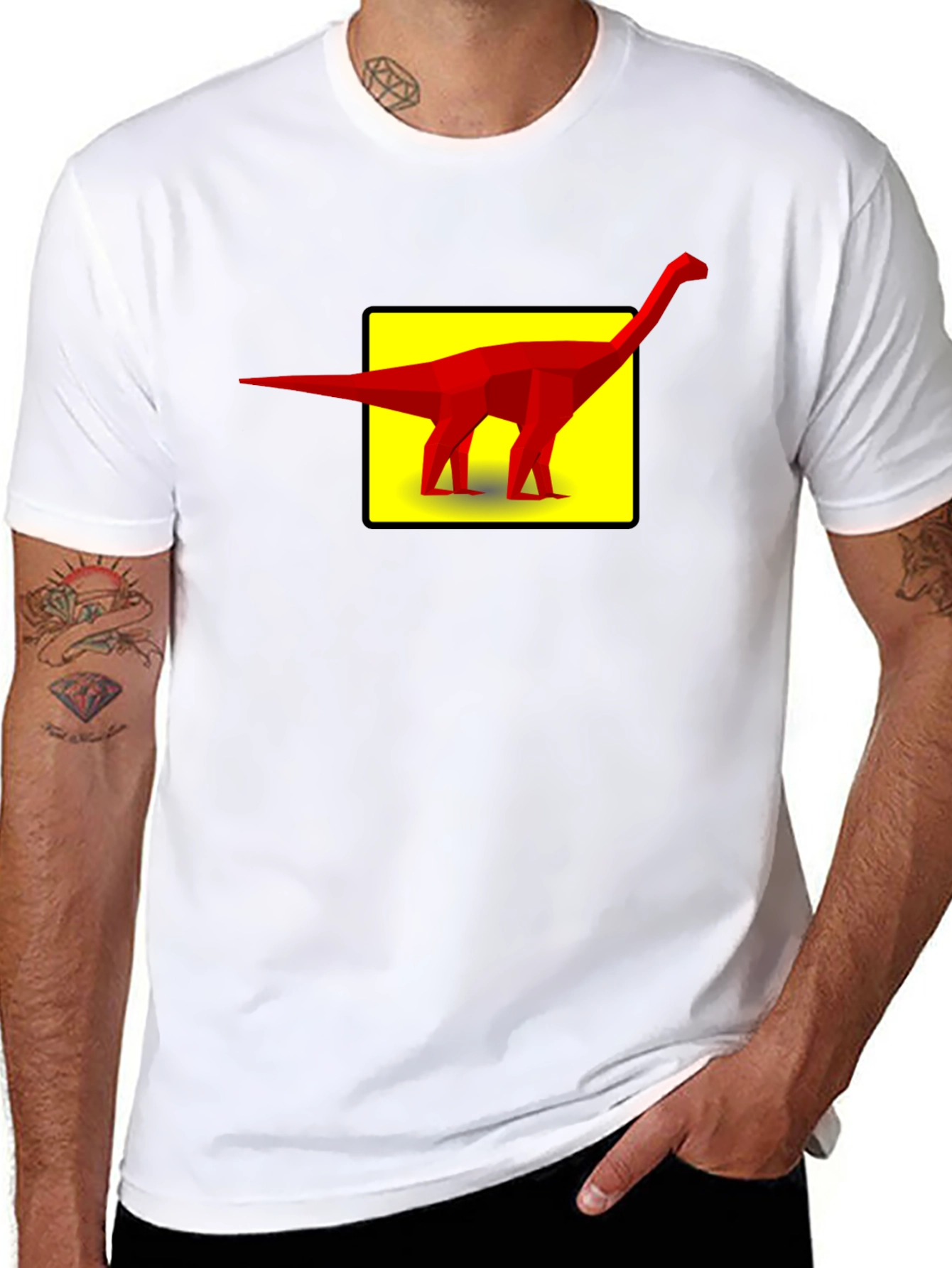 Dino Graphic Tee - Geometric Dinosaur Design