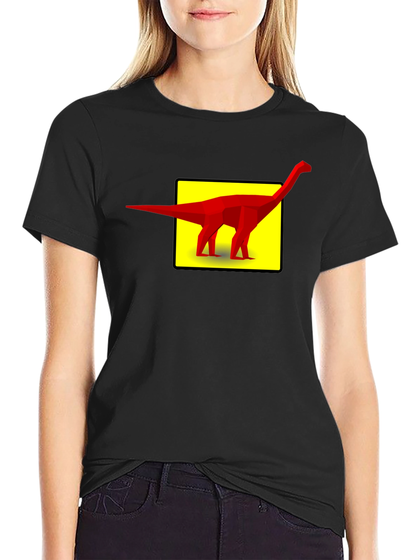 Dino Graphic Tee - Geometric Dinosaur Design