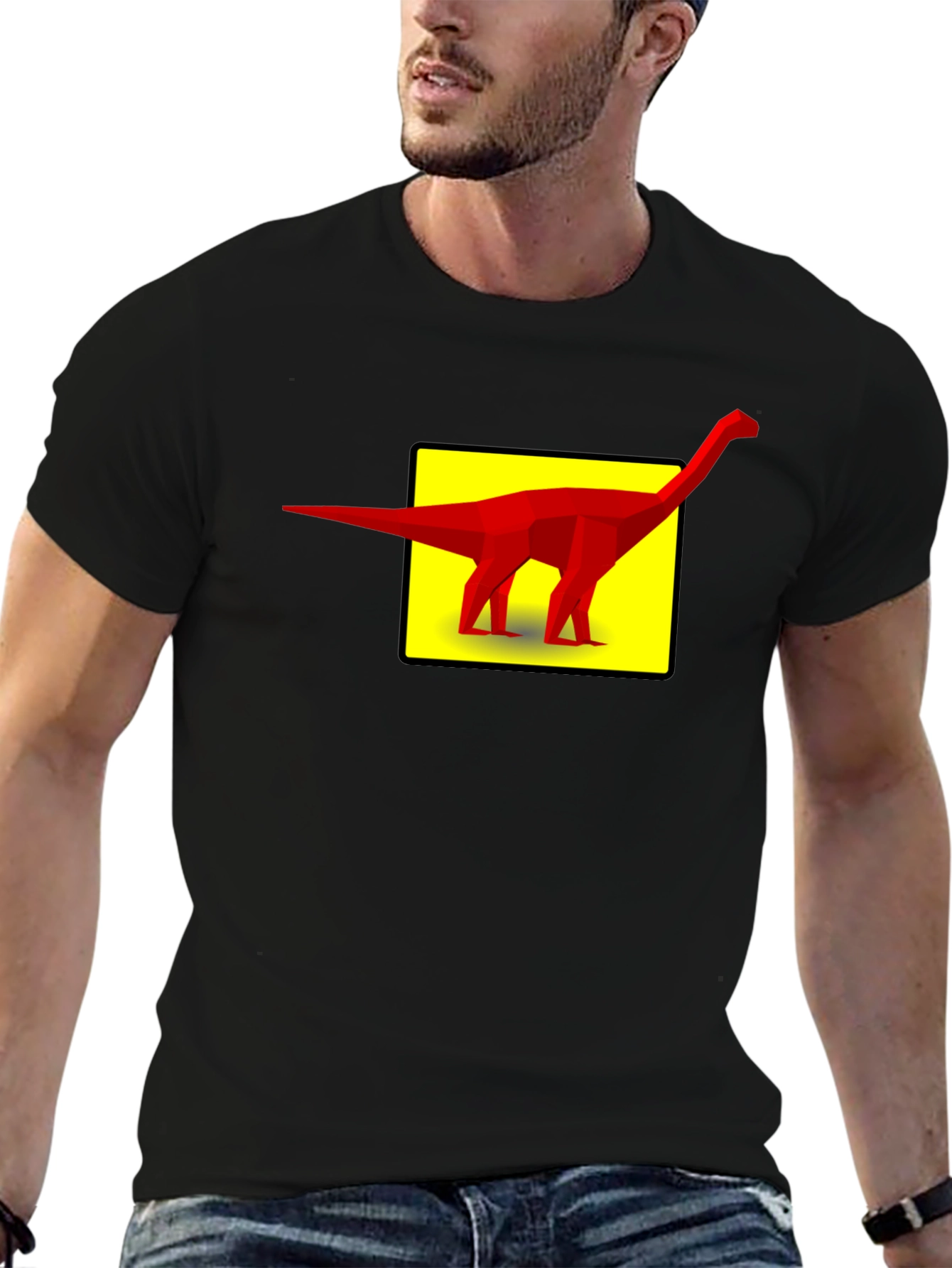 Dino Graphic Tee - Geometric Dinosaur Design
