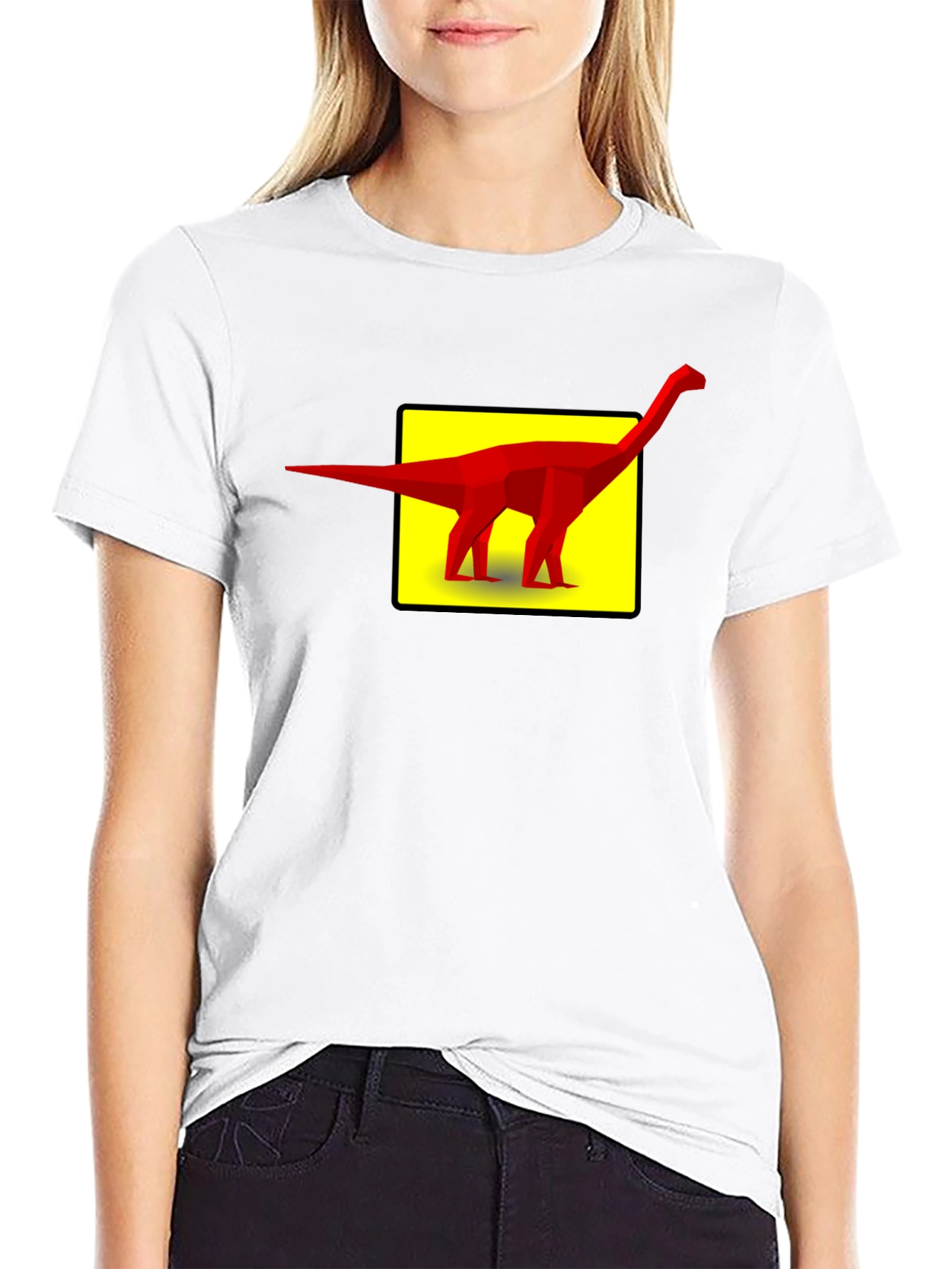 Dino Graphic Tee - Geometric Dinosaur Design