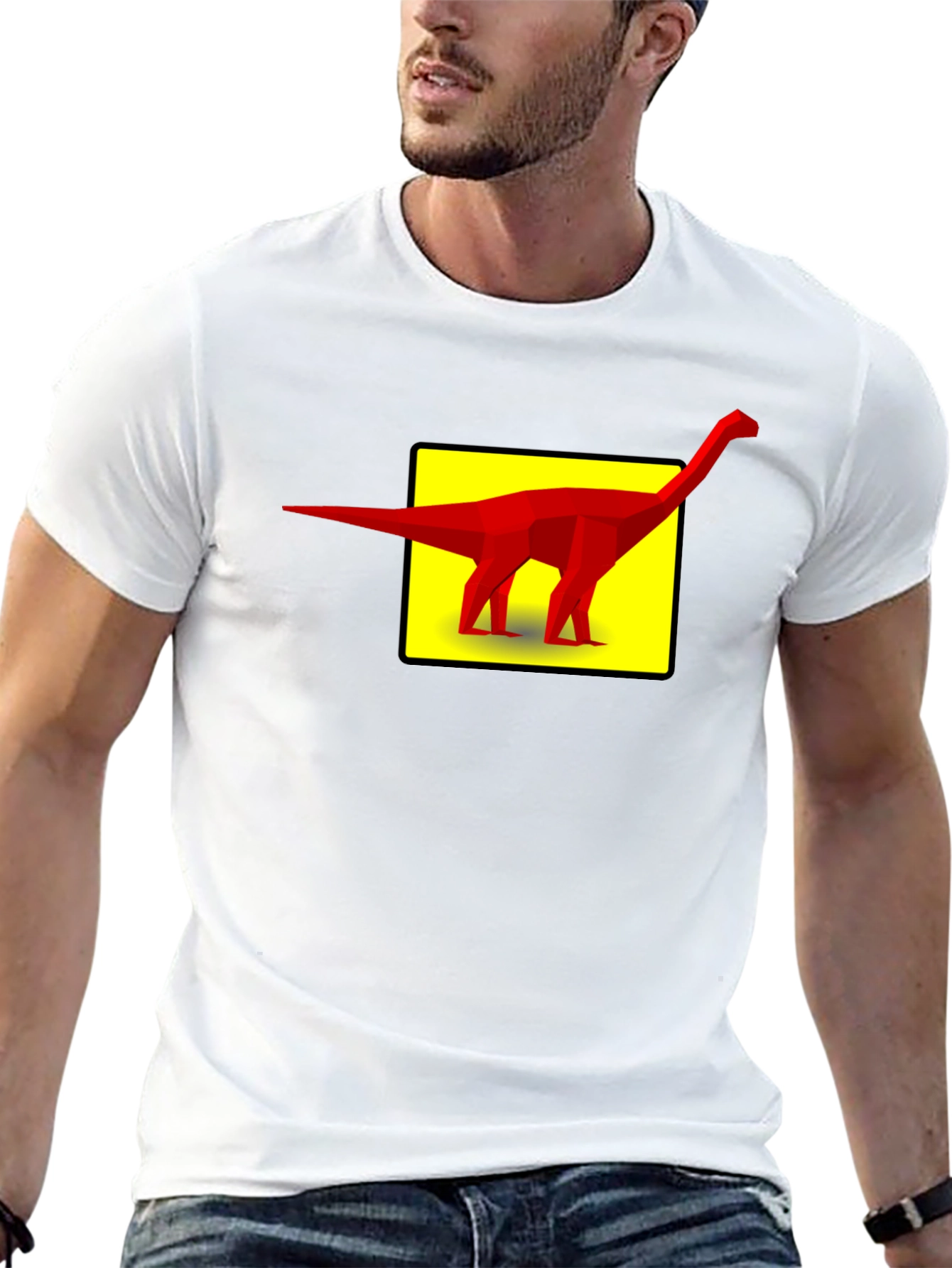 Dino Graphic Tee - Geometric Dinosaur Design