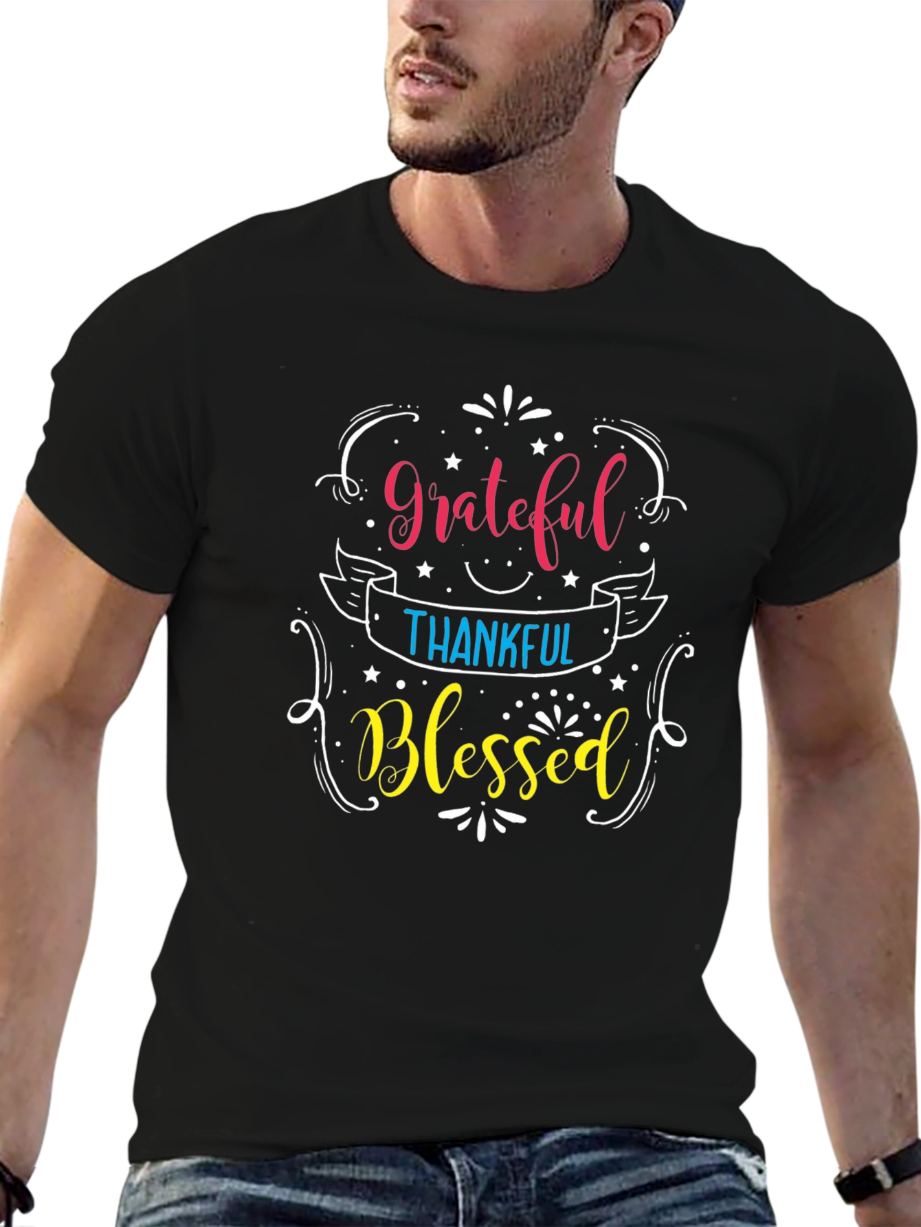 Grateful Thankful Blessed Graphic T-Shirt