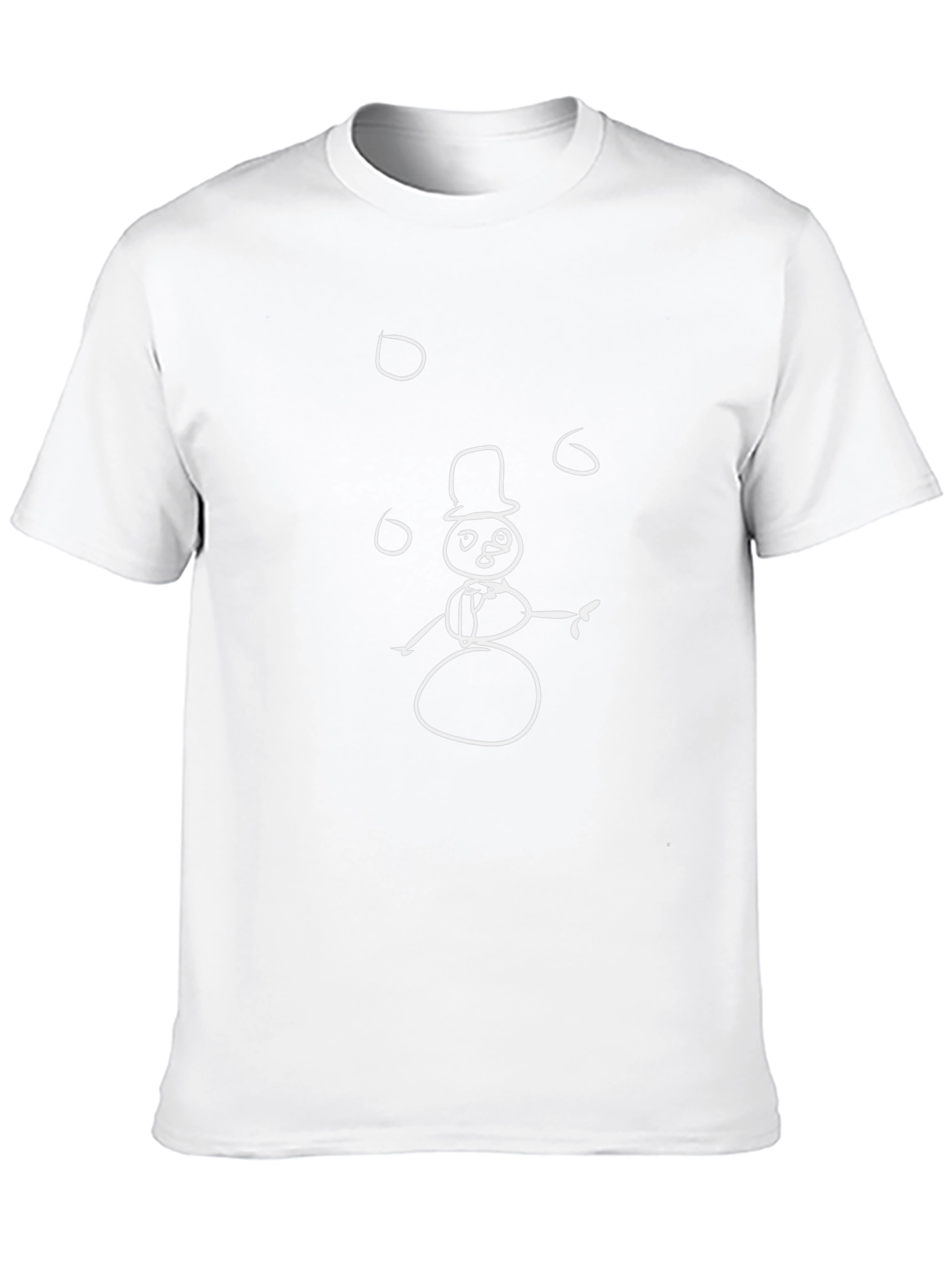 Black T-Shirt with Snowman Graphic Print