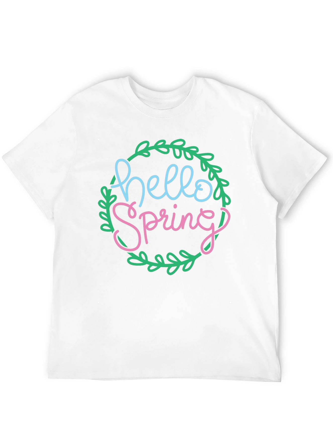 Hello Spring T-Shirt - Black Crew Neck Tee