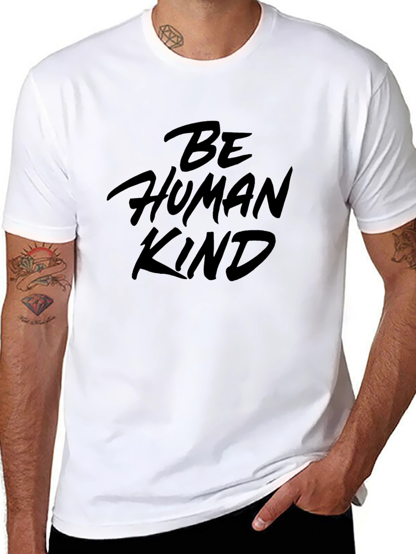 Be Human Kind Graphic Tee - Black T-Shirt