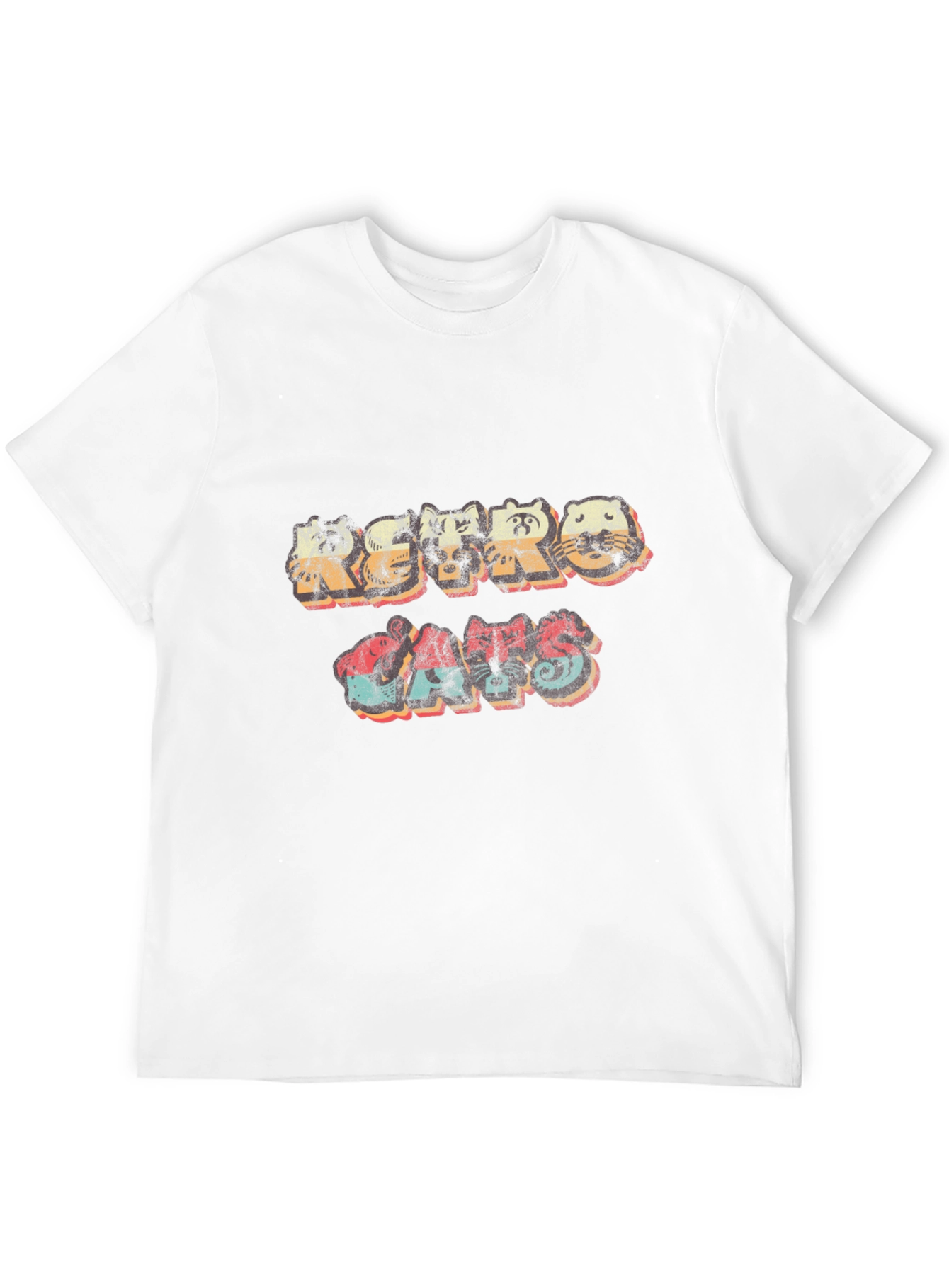 Retro Animal Graphic Print Black T-Shirt