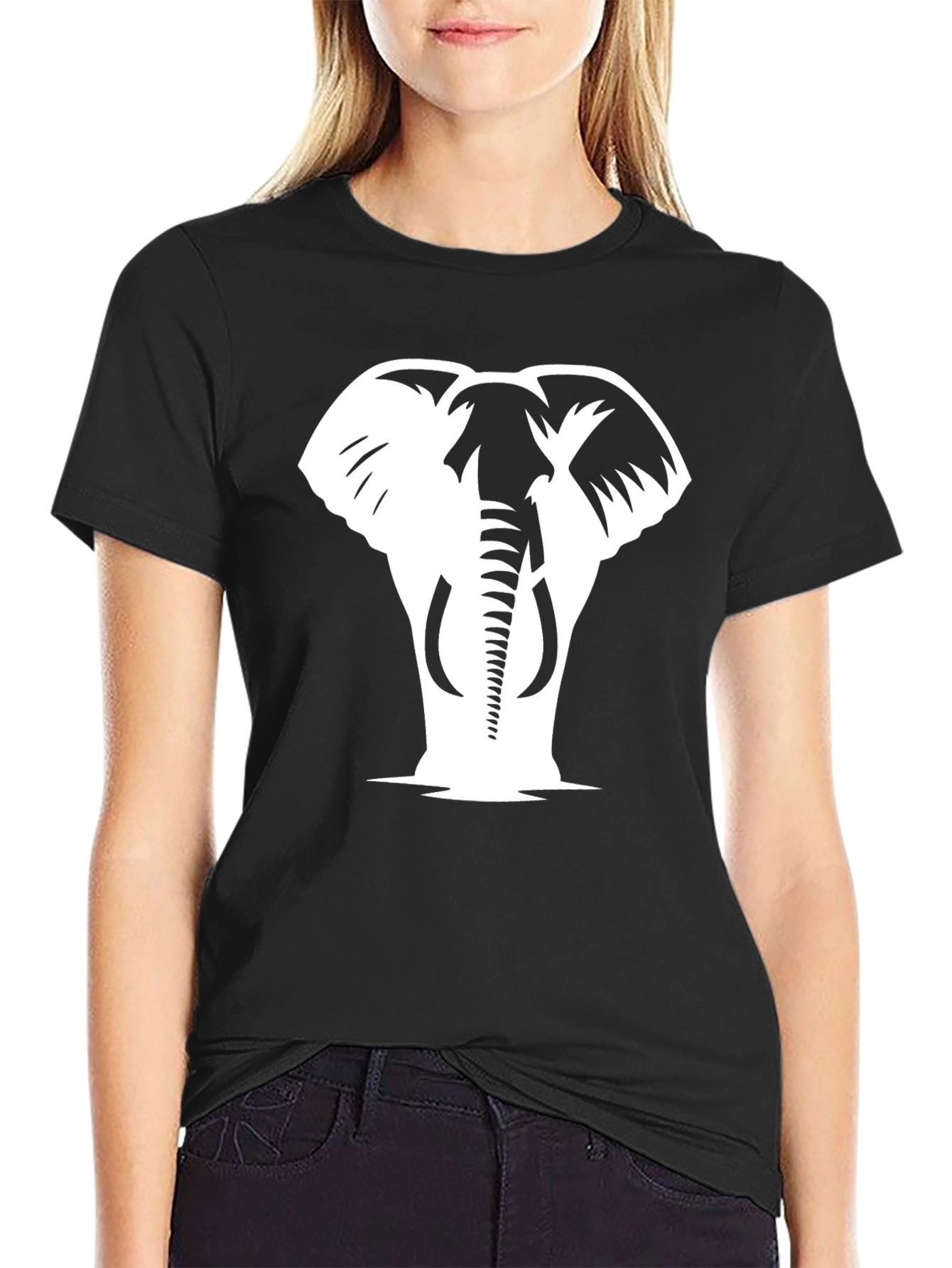 Elephant Graphic Tee - Stylish Black Cotton T-Shirt