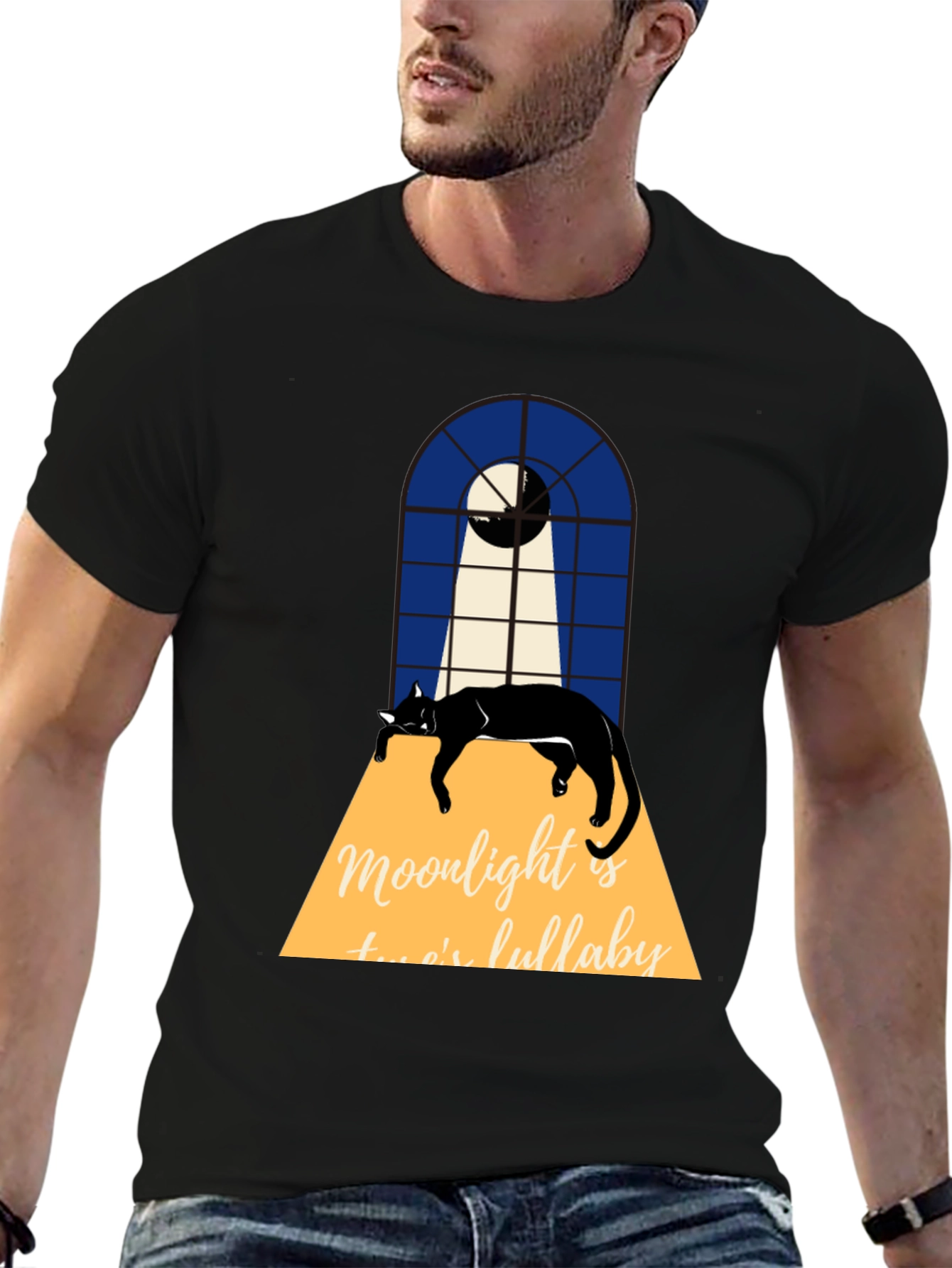 Moonlight Cat Lullaby Graphic Tee