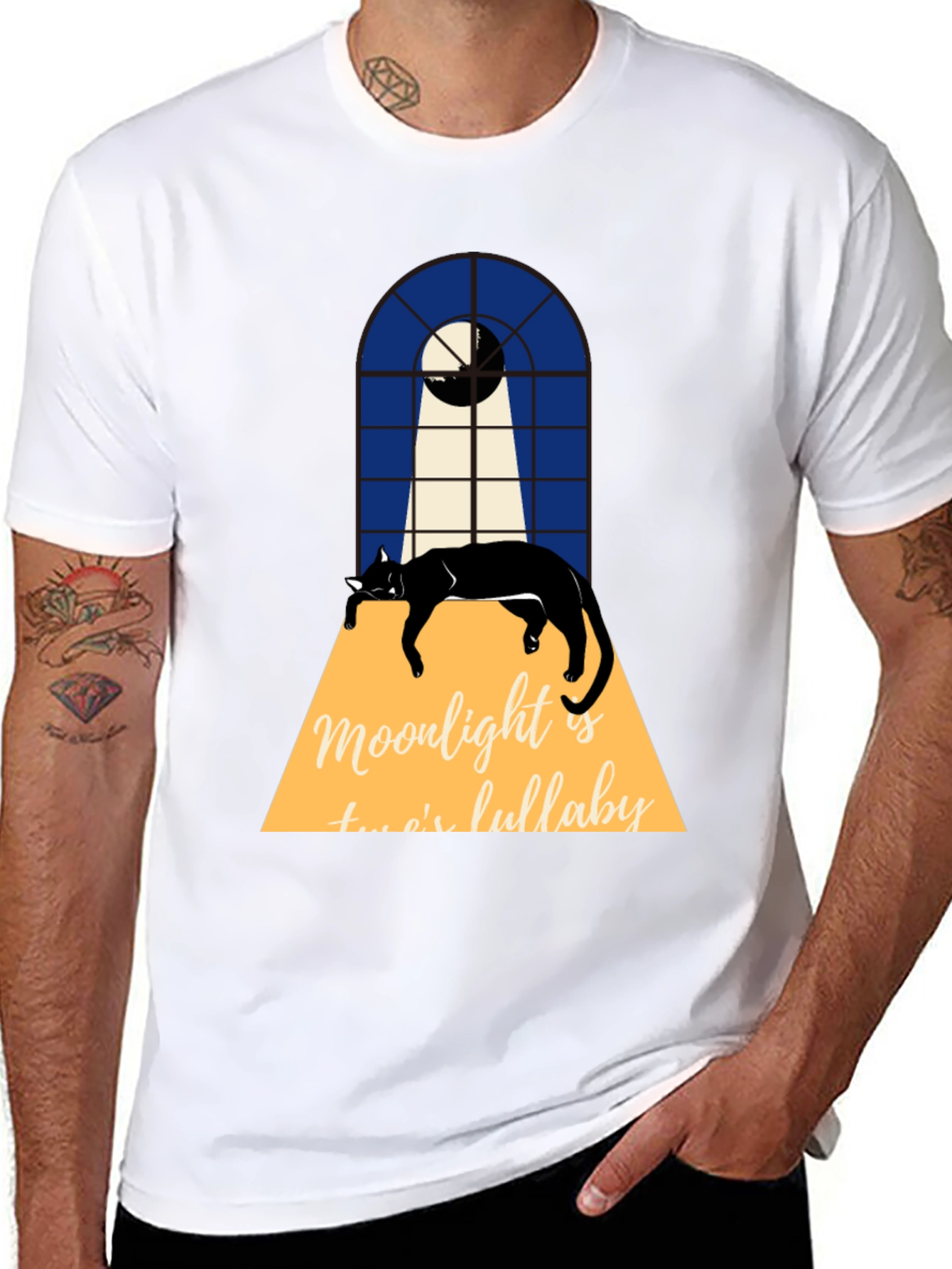 Moonlight Cat Lullaby Graphic Tee