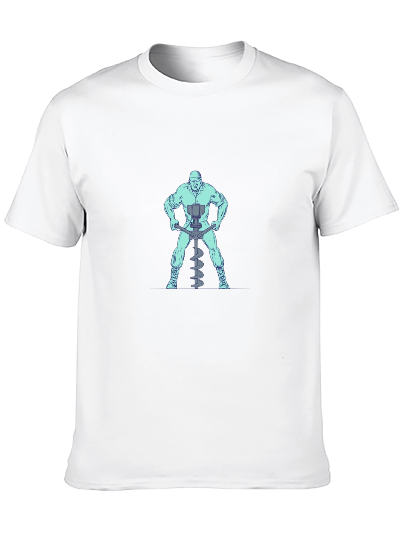 Man With Auger T-Shirt - Black