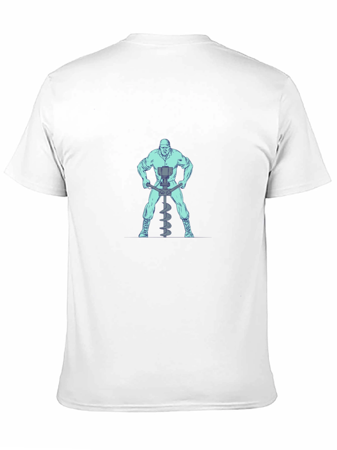 Man With Auger T-Shirt - Black